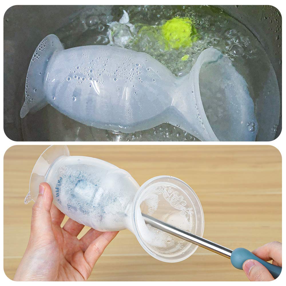 haakaa-manual-breast-pump-silicone-with-suction-base-and-flower-stopper-5oz-150m image 7