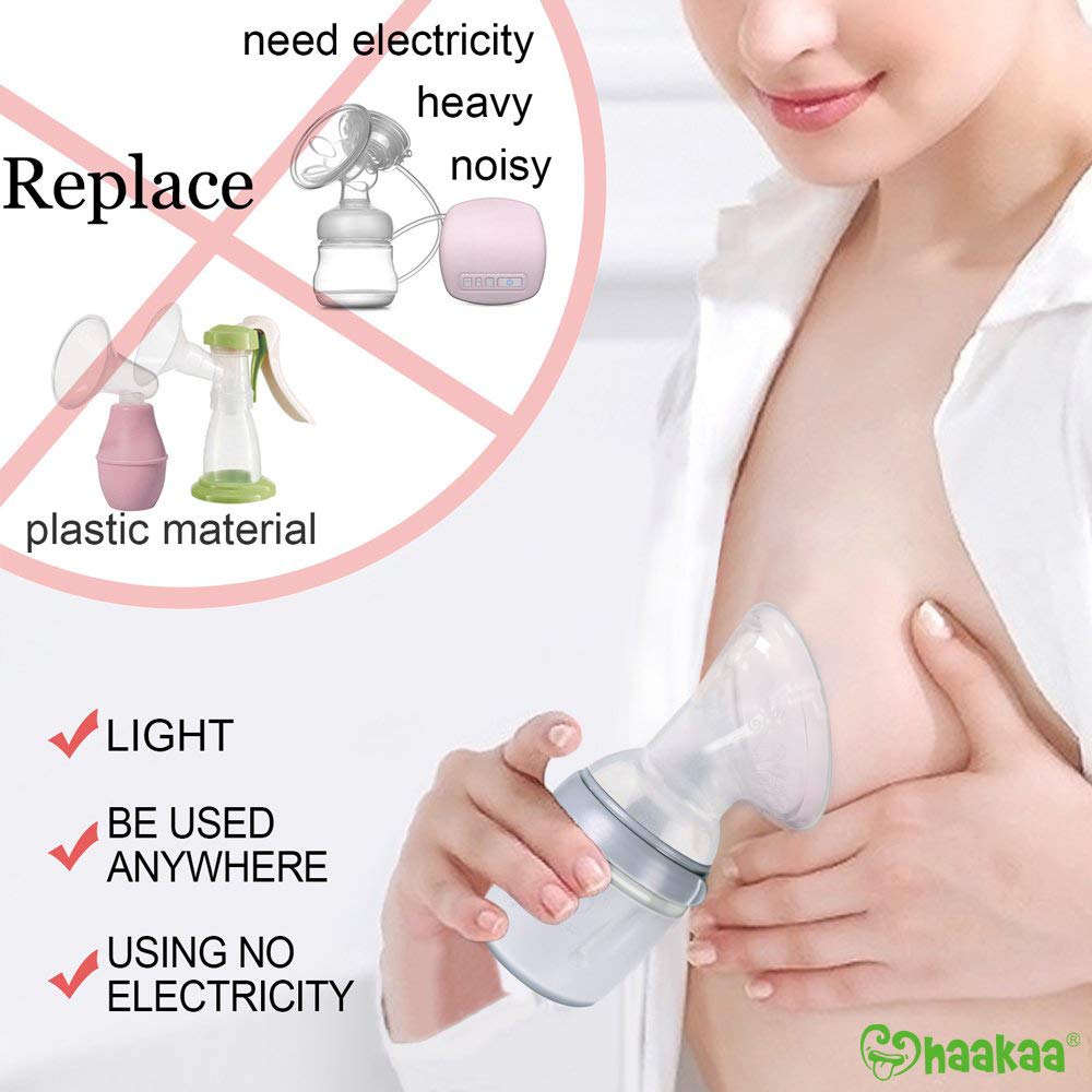 haakaa-gen-3-manual-breast-pump-with-feeding-set-160ml-5-4oz-food-grade-silicone image 4