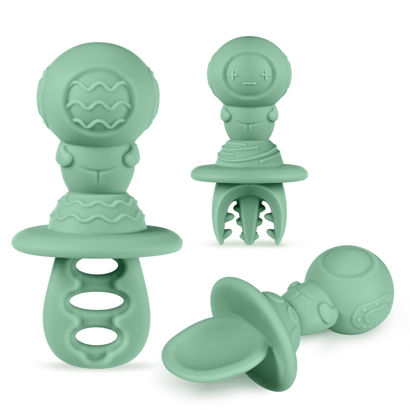 haakaa-baby-spoons-for-self-feeding-6-months-silicone-training-spoon-set-with-fo image 1