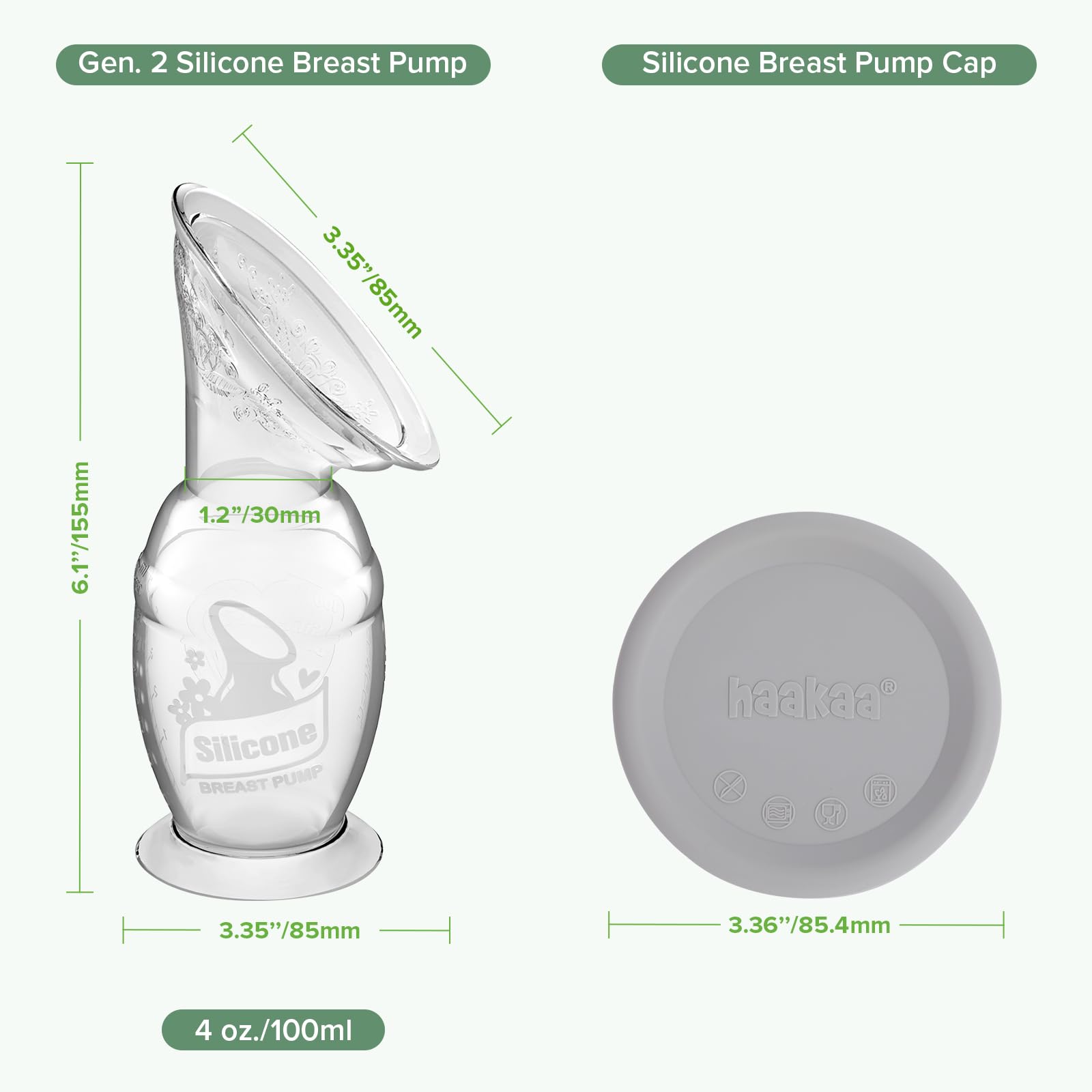 haakaa-manual-breast-pump-with-base-and-lid-4-fl-oz-100ml-gen-2 image 8
