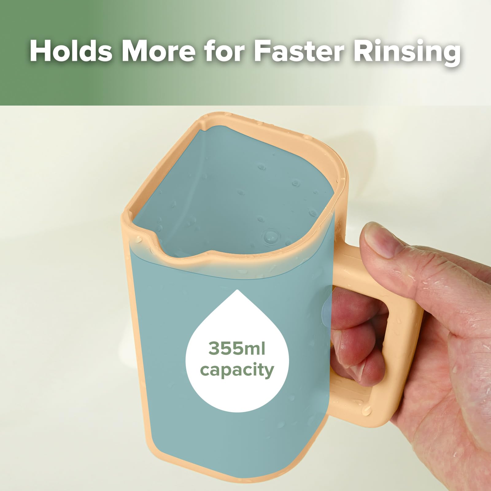 haakaa-gentle-pour-bath-rinse-cup-food-grade-silicone-355ml-coral image 7