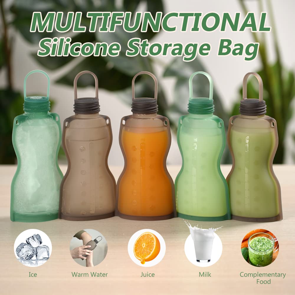 haakaa-reusable-silicone-breast-milk-storage-bags-9oz-260ml-leakproof-bpa-free-5 image 4