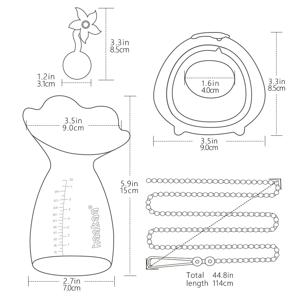 haakaa-silicone-breast-pump-with-breast-shells-strap-flower-stopper-7oz-200ml-ma image 8