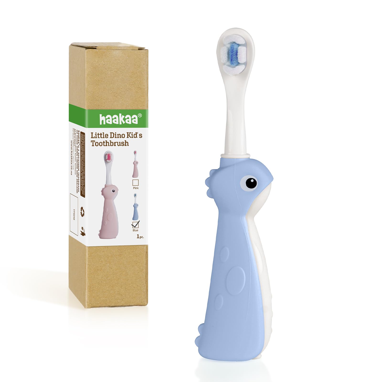 haakaa-dinosaur-toothbrush-for-toddlers-2-4-soft-bristles-silicone-handle-pink image 8