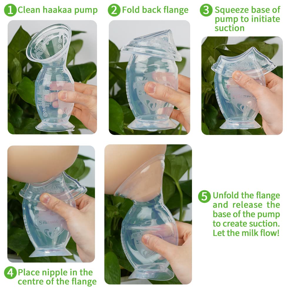 haakaa-manual-breast-pump-4oz-100ml-with-suction-base-flower-stopper-100-food-gr image 6