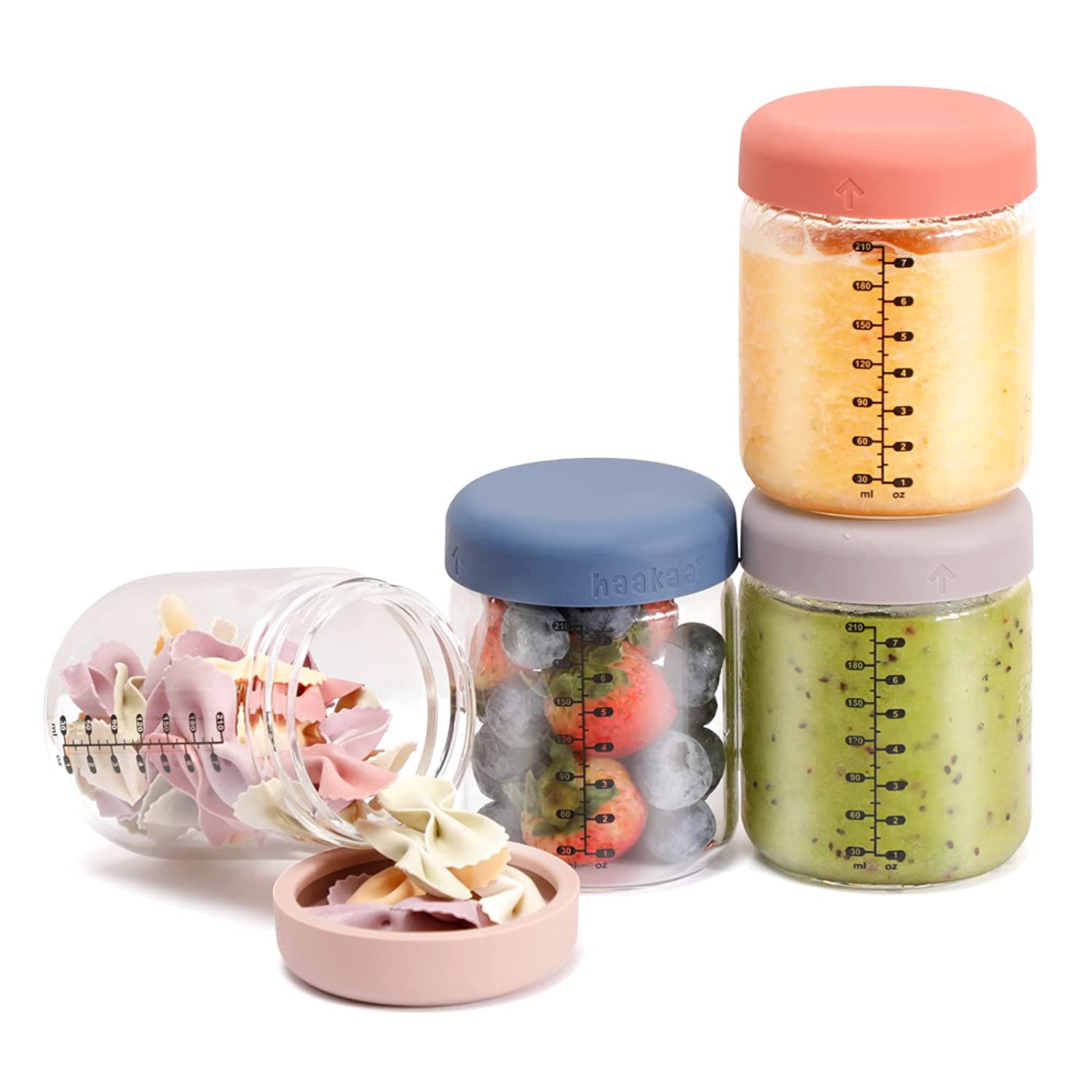 haakaa-sealed-glass-storage-jar-set-4-x-7-oz image 2