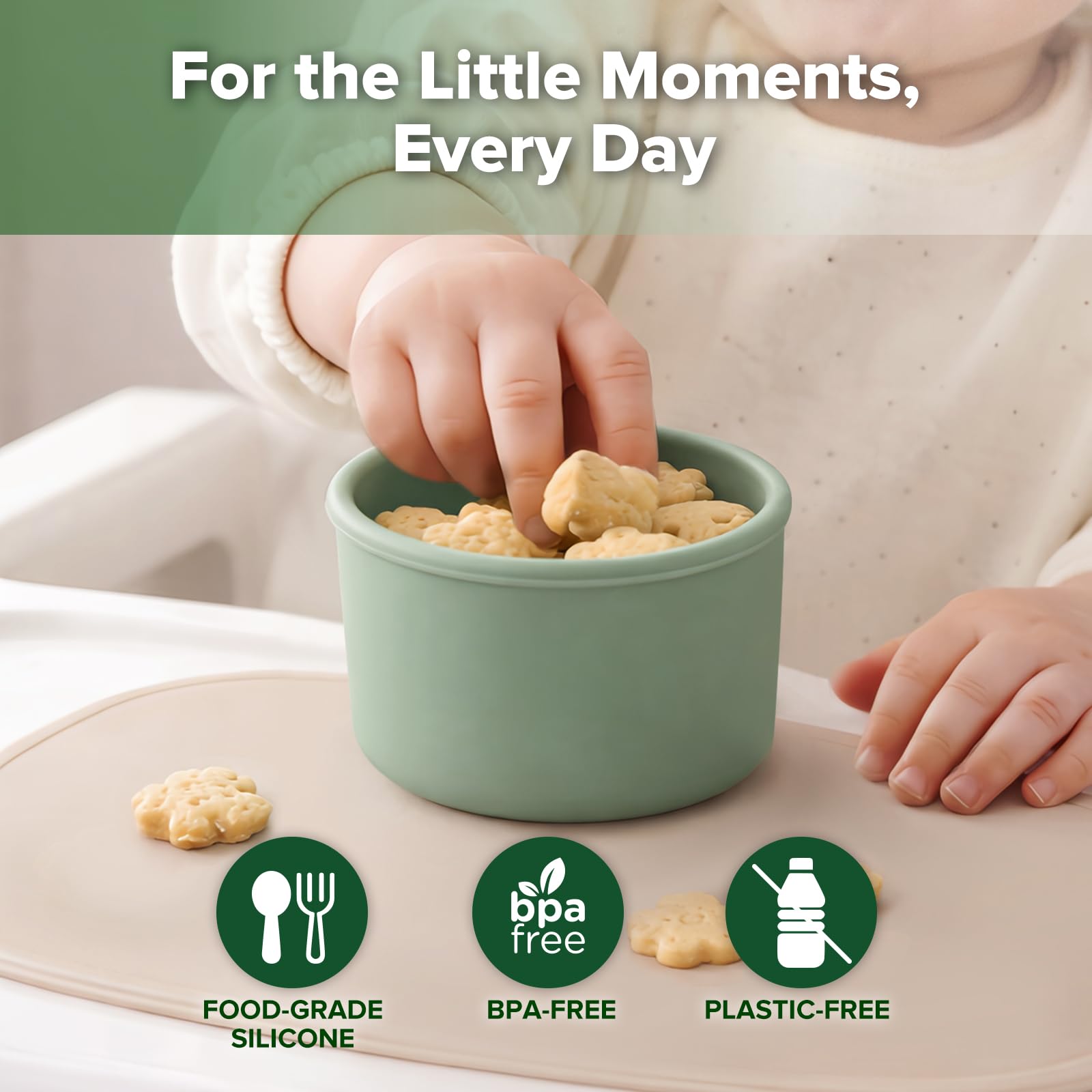 haakaa-mini-round-silicone-baby-food-containers-with-lids-bpa-free-leakproof-sta image 2