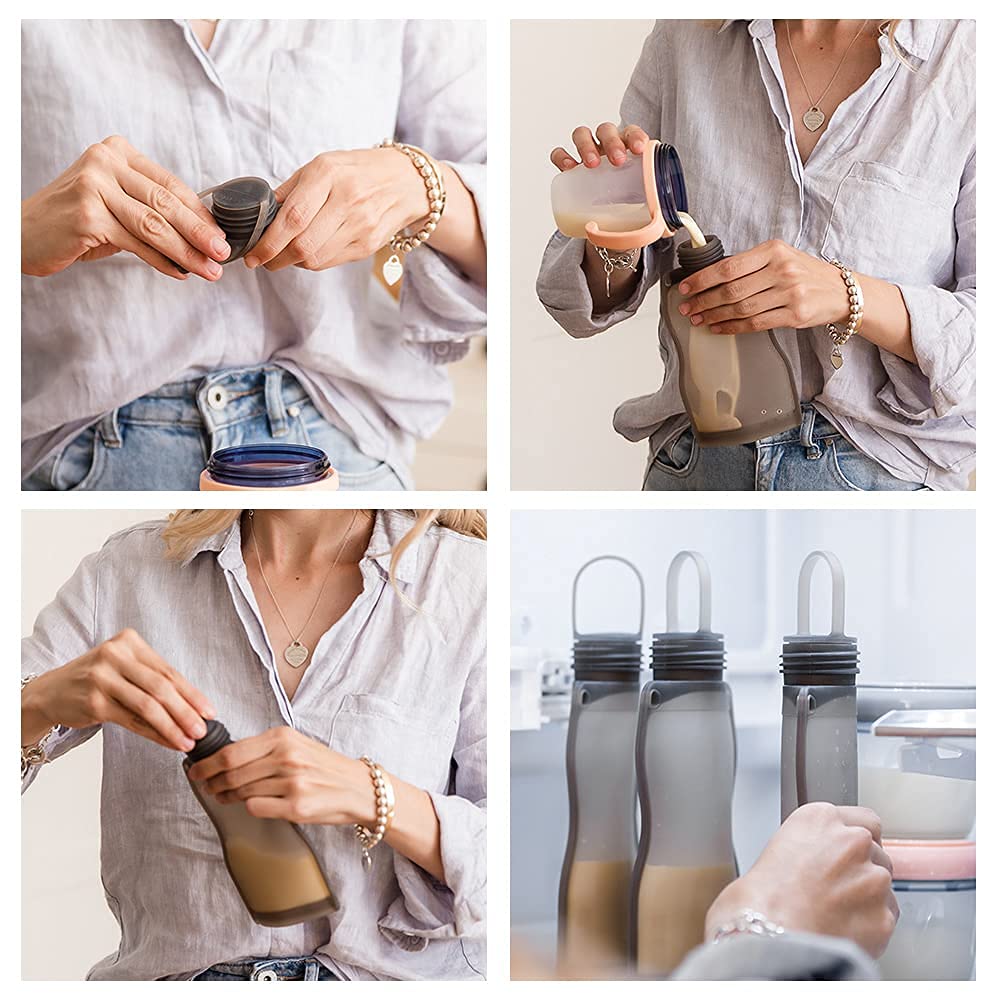haakaa-silicone-breastmilk-storage-bags-combo-9oz-5-4-4oz-5-reusable-leak-proof image 5