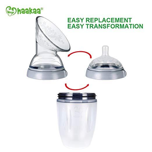 haakaa-gen-3-silicone-breast-pump-and-bottle-set-160-ml-6-oz-pack-of-2 image 3
