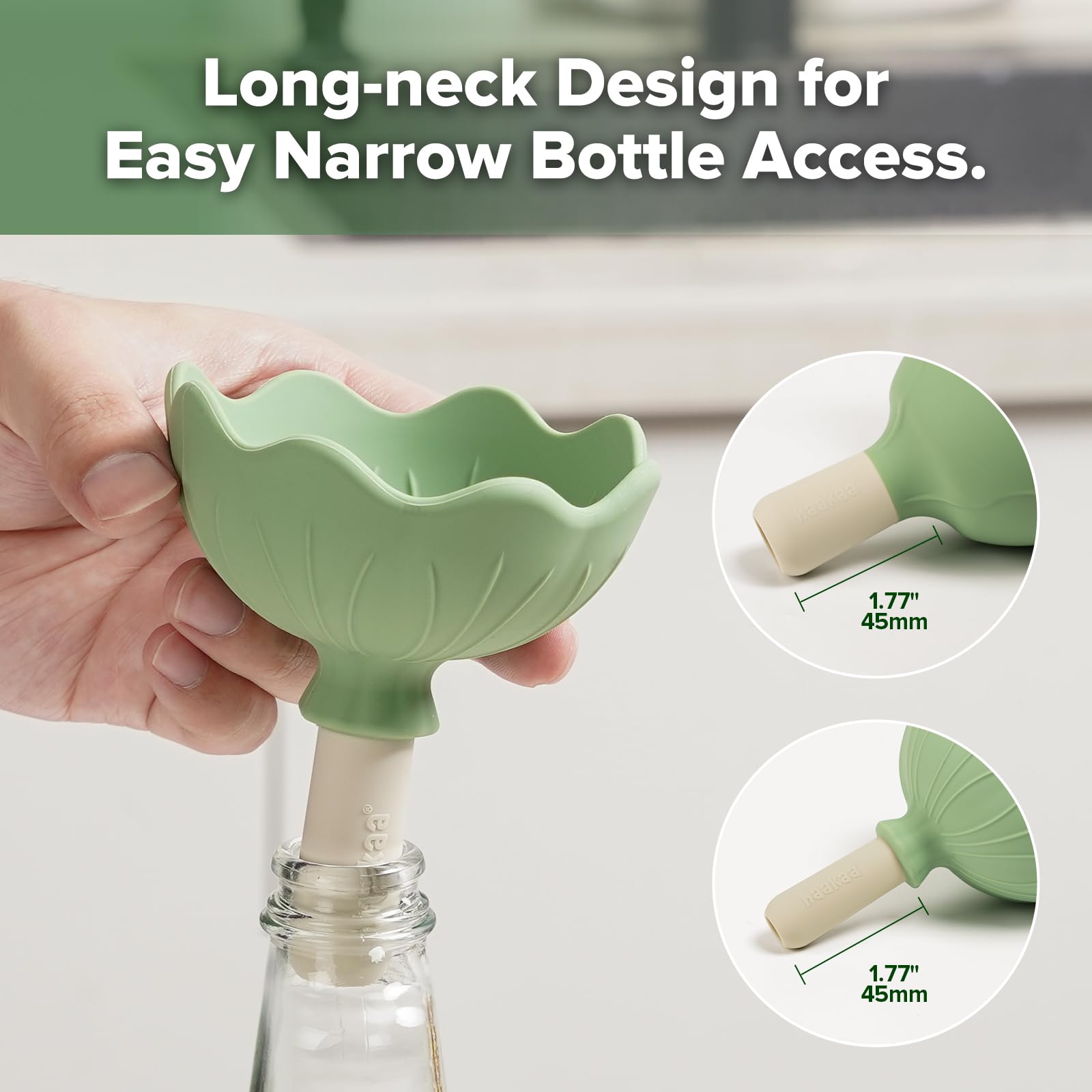 haakaa-silicone-flower-funnel-set-2-piece-kitchen-funnel-with-snack-bowl-design- image 6