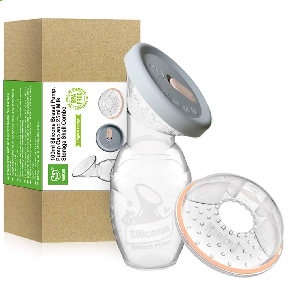 haakaa-manual-breast-pump-with-lid-and-breast-milk-collector-4oz-100ml image 1