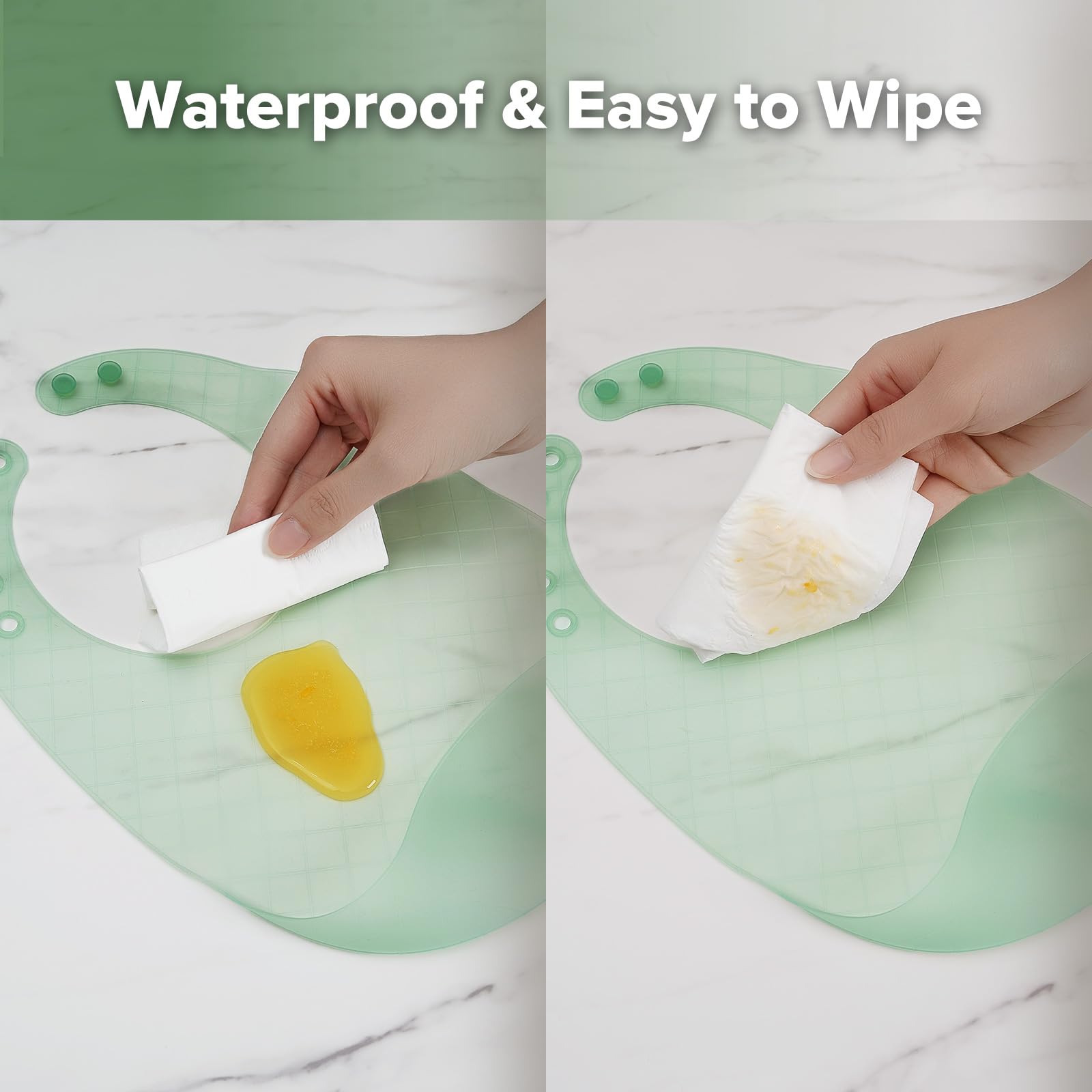 haakaa-lightweight-silicone-pocket-bib-ultra-light-and-foldable-travel-bib-with- image 7