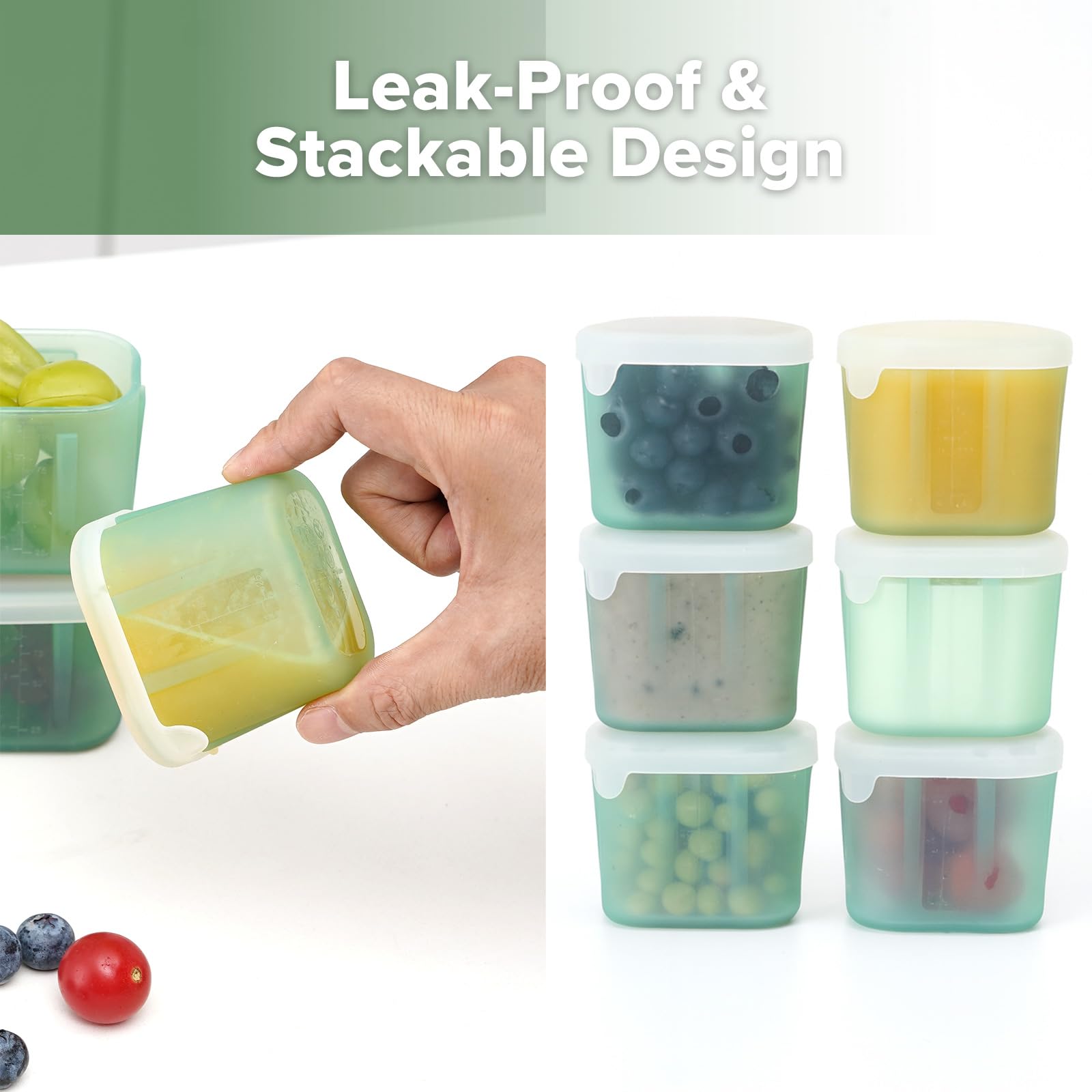 haakaa-mini-meal-silicone-baby-food-containers-3-oz-6-pack-with-airtight-lids image 3