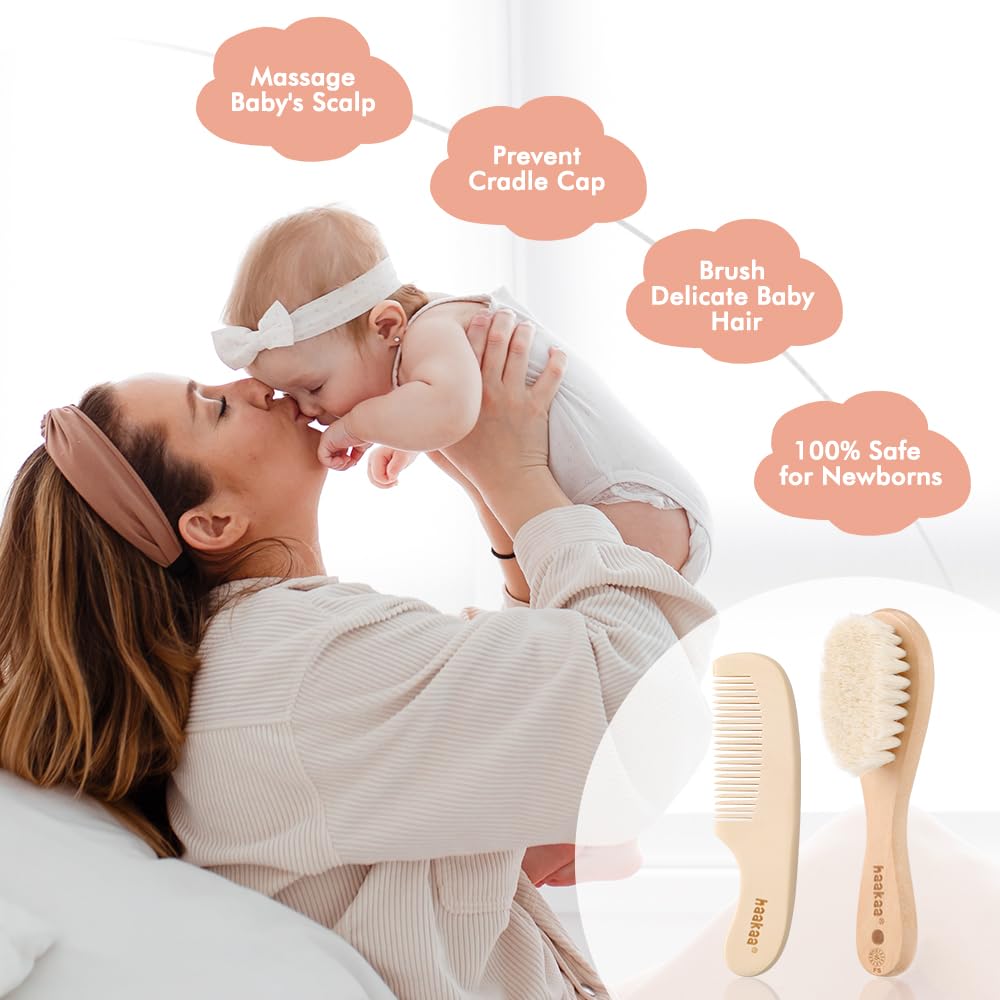 haakaa-baby-hair-brush-and-comb-set-pear-fect-manicure-kit-gentle-grooming-for-n image 8