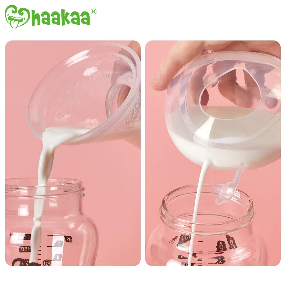 haakaa-4-oz-manual-breast-pump-with-silicone-lid-and-2x-ladybug-milk-collectors- image 6