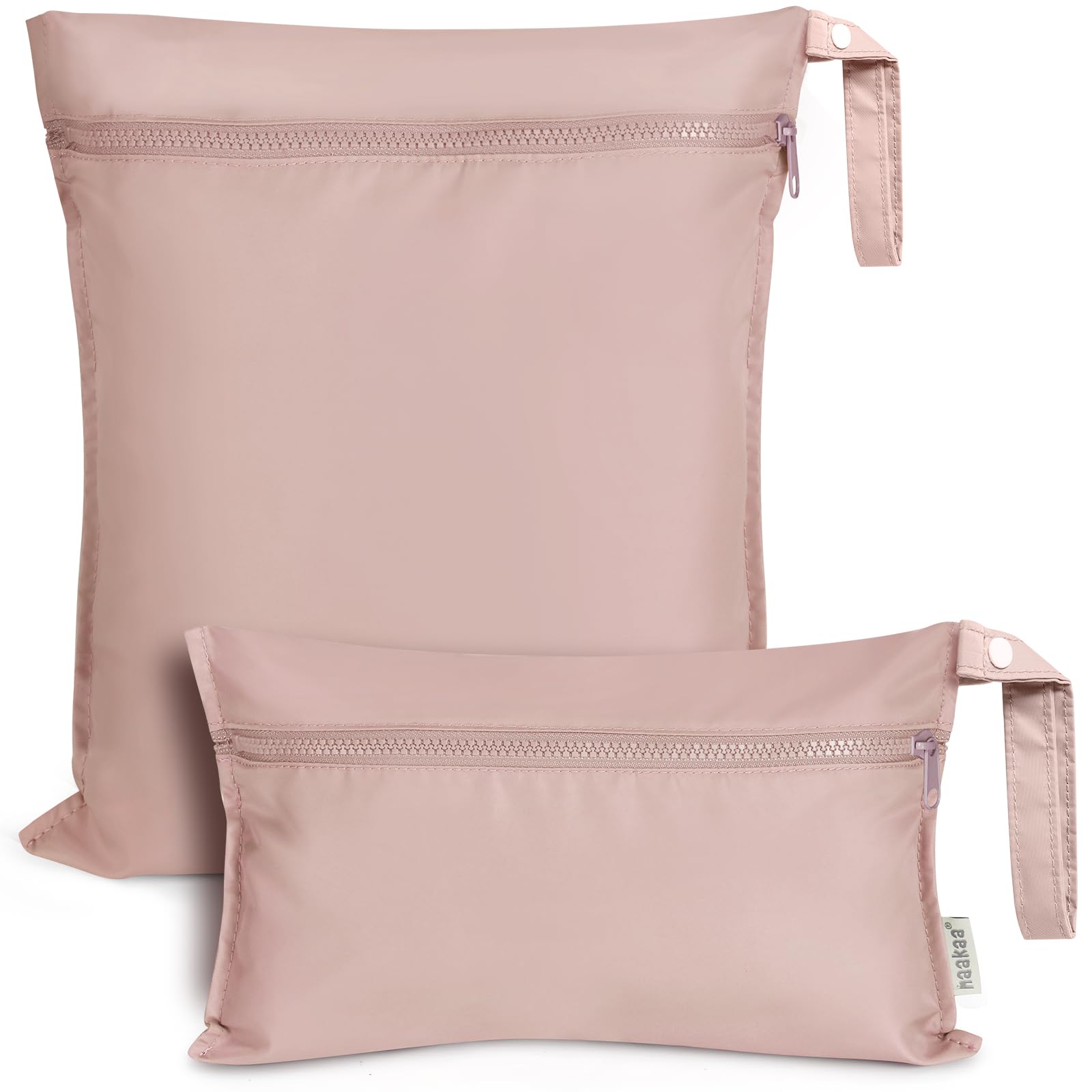 haakaa-waterproof-wet-bags-for-baby-set-of-2-large-small-blush image 1