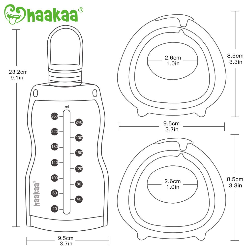 haakaa-manual-breast-pump-with-bag-combo-2-ladybug-collectors-260ml-storage-bag image 8