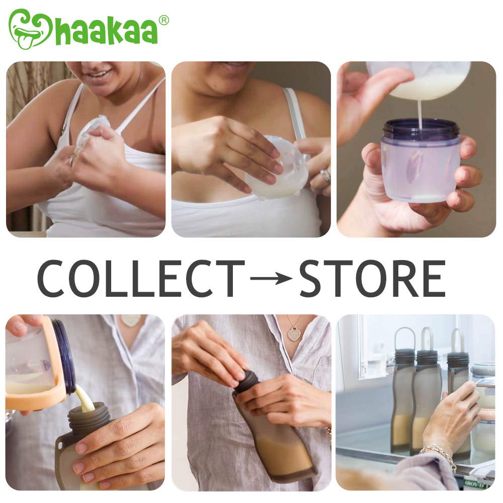 haakaa-manual-breast-pump-with-bag-combo-2-ladybug-collectors-260ml-storage-bag image 3