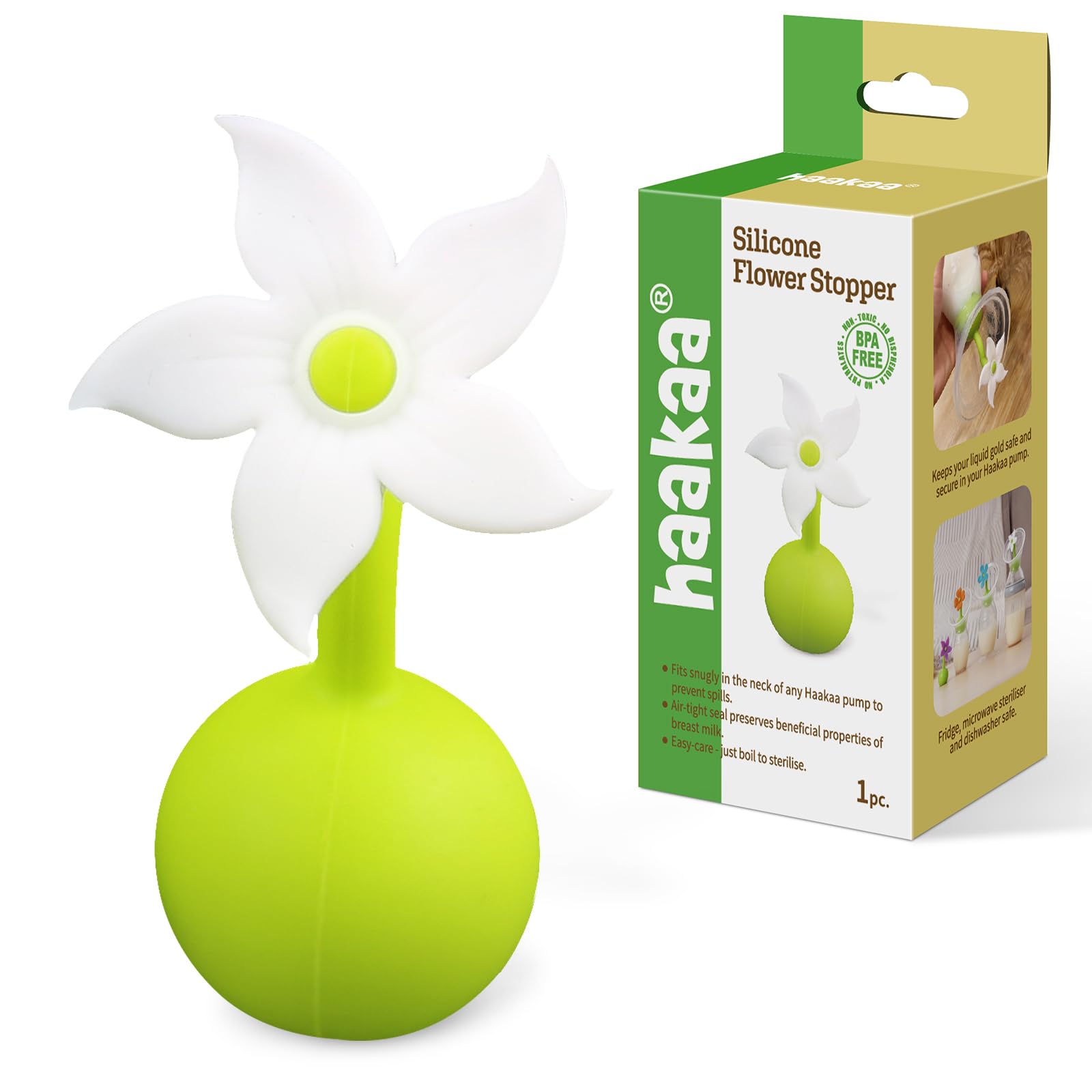 haakaa-silicone-flower-stopper-for-breast-pump-100-food-grade-silicone-compatibl image 1
