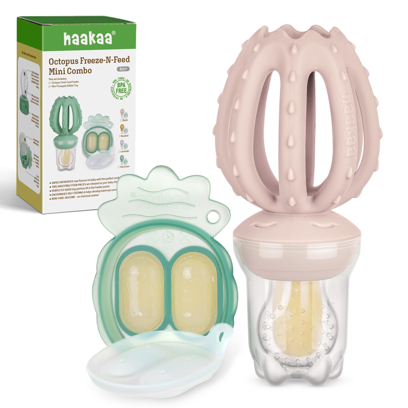 haakaa-octopus-baby-food-feeder-mini-freezer-nibble-tray-combo-breastmilk-popsic image 1