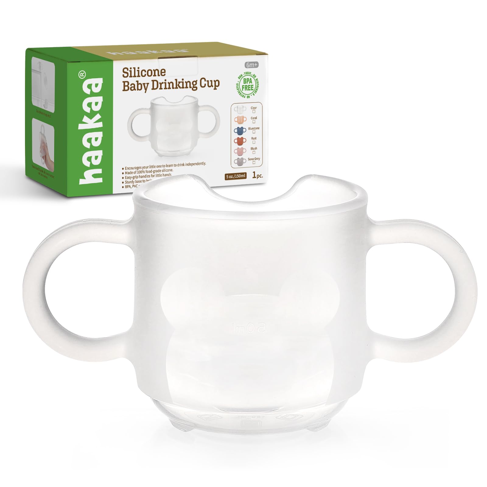 haakaa-silicone-toddler-cup-training-cup-for-babies-6m-bpa-free-5-ounce image 1