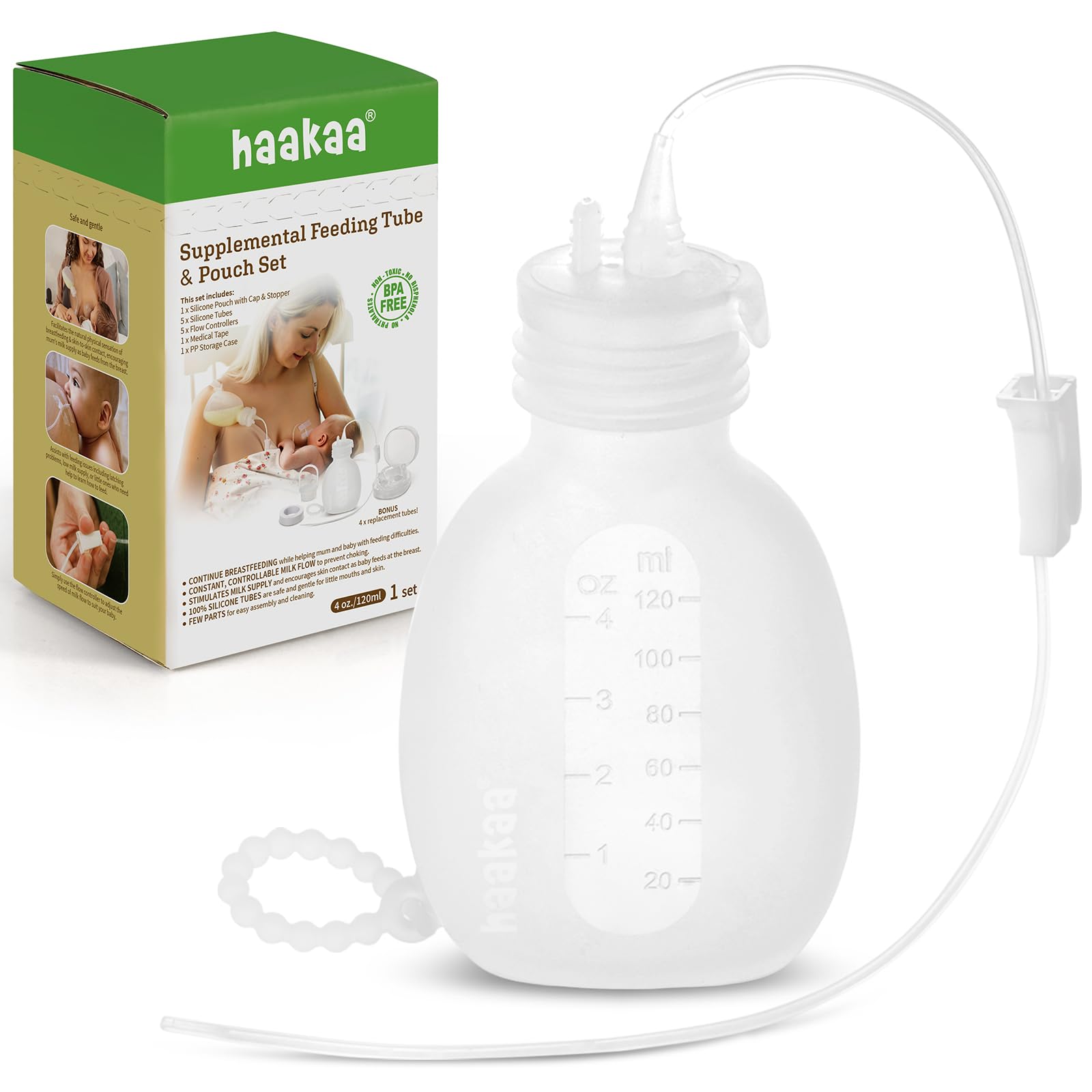 haakaa-supplemental-nursing-system-feeding-tube-pouch-set-sns-breastfeeding-kit- image 1