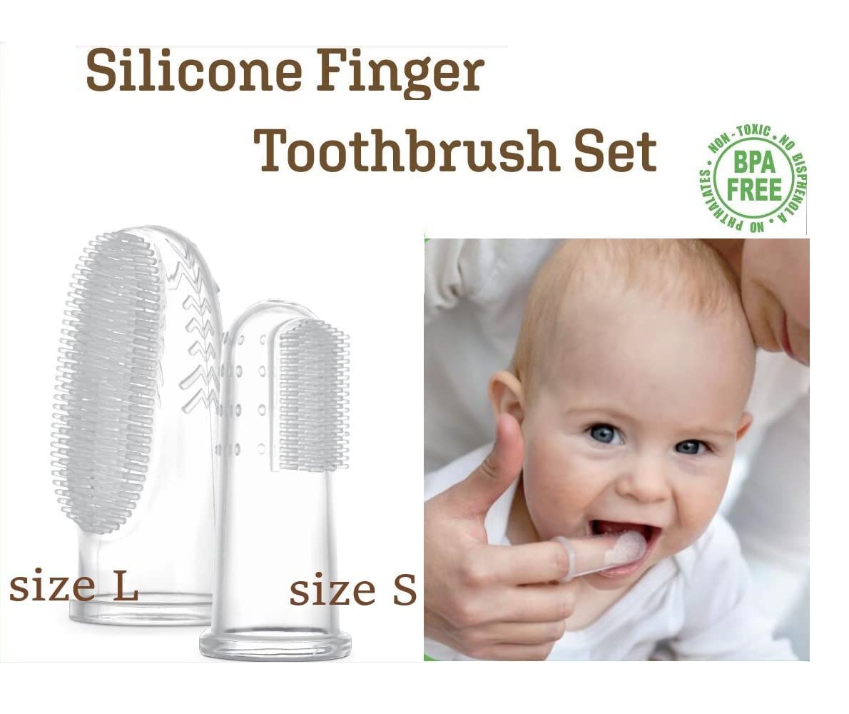 haakaa-silicone-baby-finger-toothbrush-set-2-pack-with-storage-case-360-bristles image 5