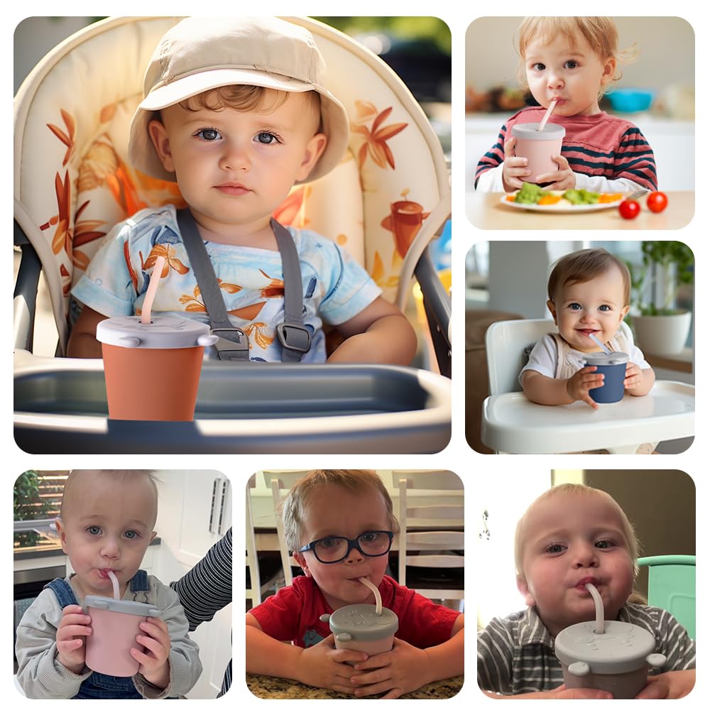 haakaa-jolly-hippo-silicone-straw-cup-5oz-2-in-1-baby-training-cup-with-snack-co image 4