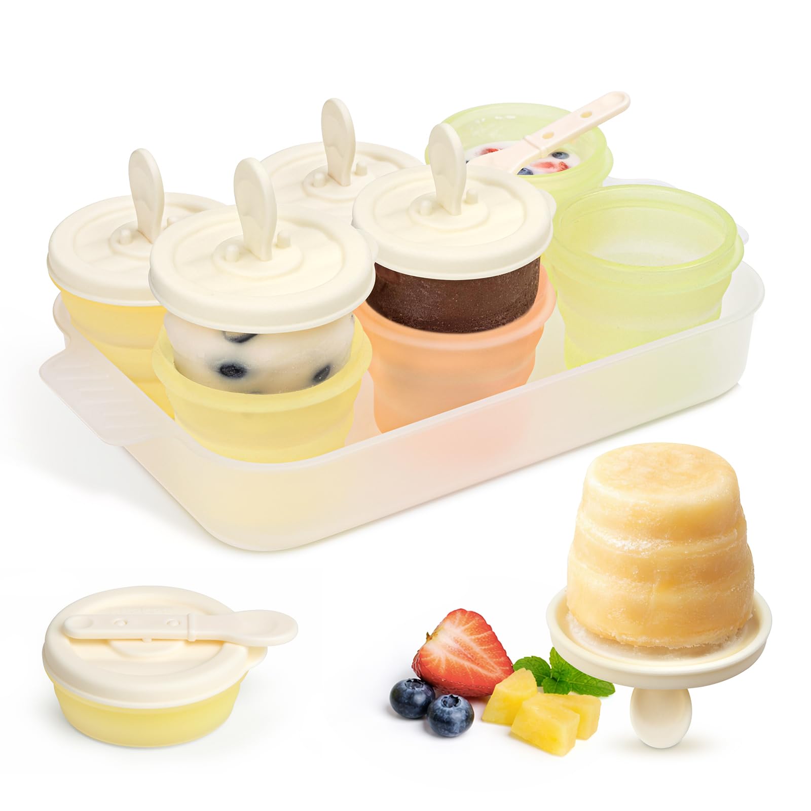 haakaa-silicone-popsicle-molds-for-kids-6-pack-with-drip-free-lids-collapsible-a image 1