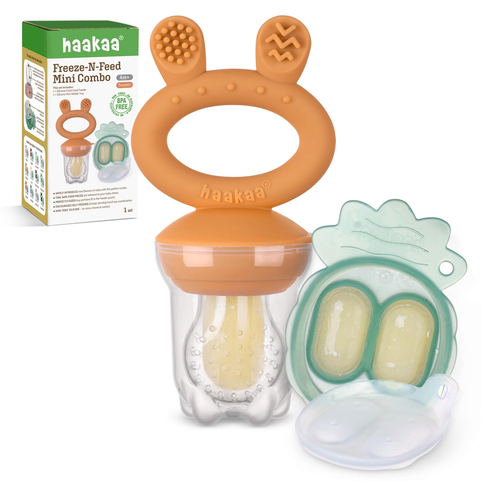 haakaa-baby-fruit-food-feeder-mini-freezer-nibble-tray-combo-silicone-feeder-for image 1