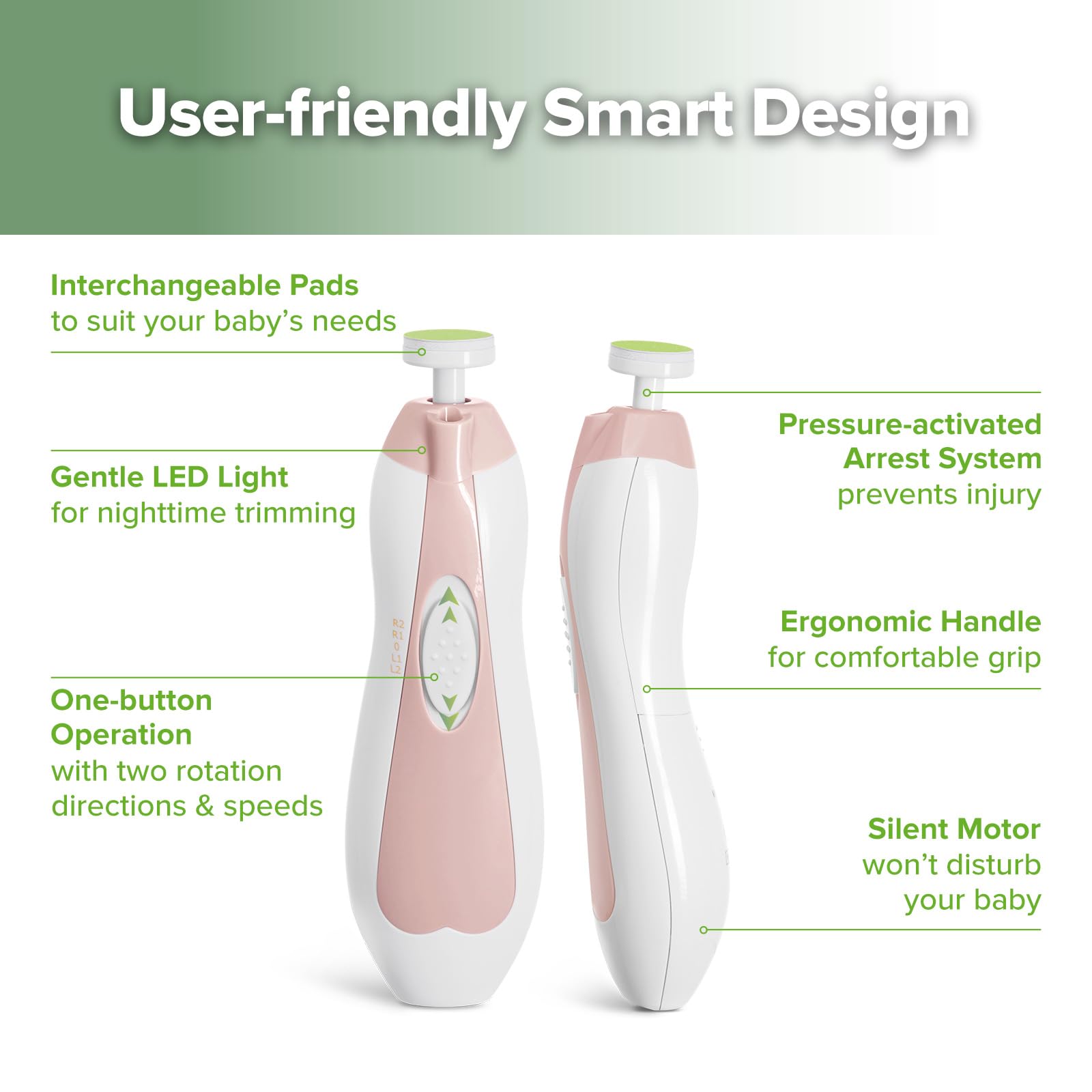 haakaa-electric-baby-nail-trimmer-kit-with-led-light-4-replacement-pads-2-adult- image 5