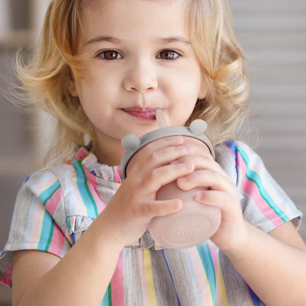 haakaa-jolly-hippo-silicone-straw-cup-5oz-2-in-1-baby-training-cup-with-snack-co image 3