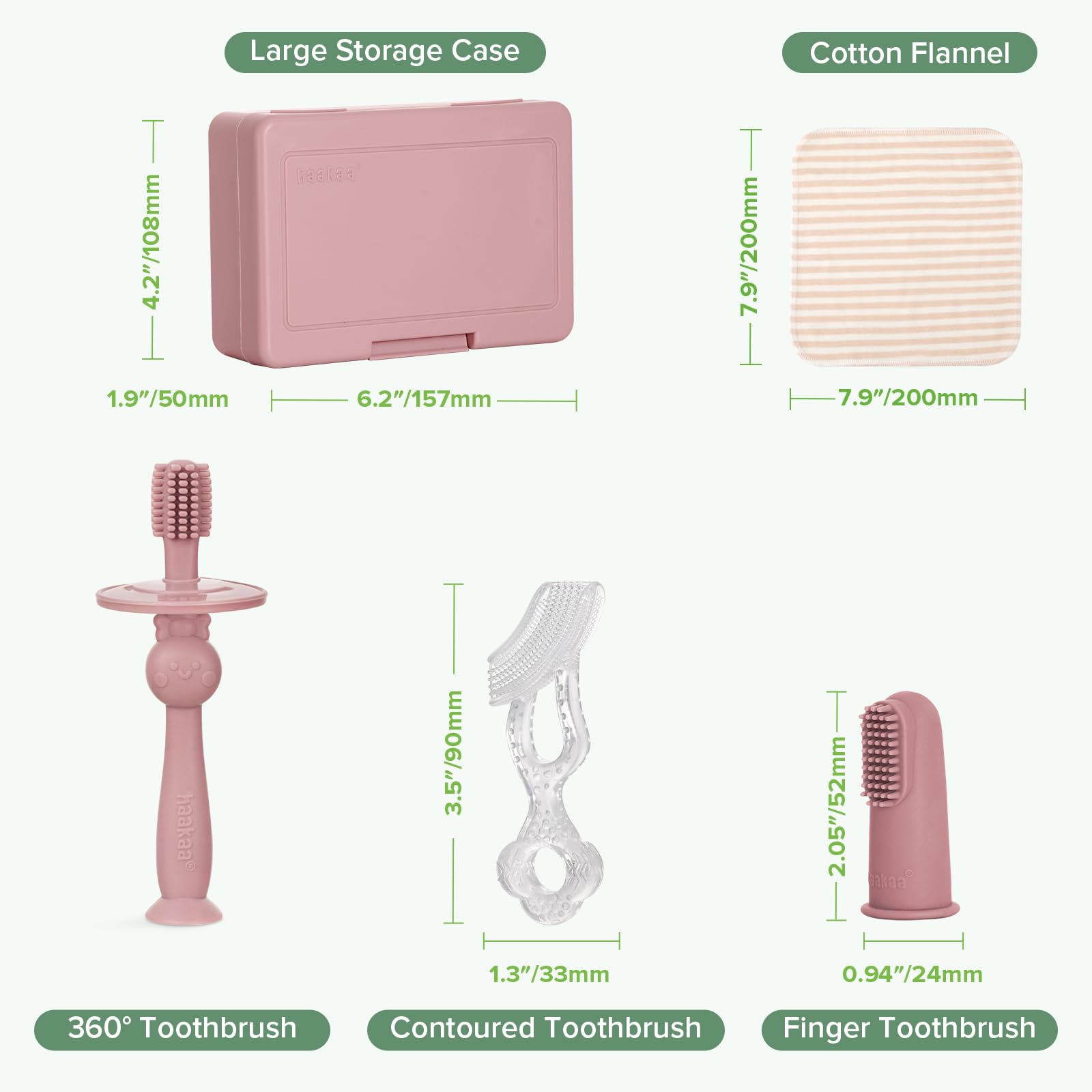haakaa-training-toothbrush-set-3-stage-silicone-toothbrush-kit-for-baby-infant-t image 7