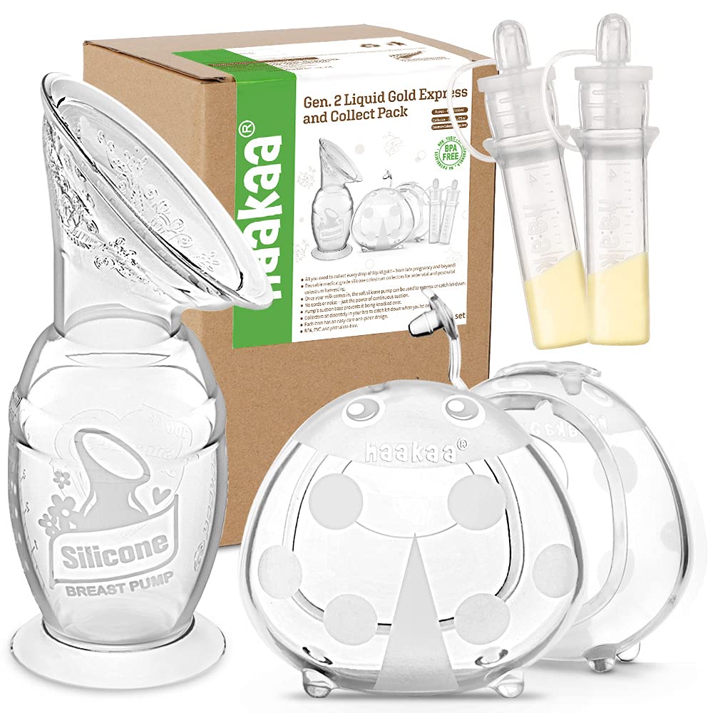 haakaa-manual-breast-pump-with-ladybug-collector-colostrum-collector-set-100ml-4 image 1