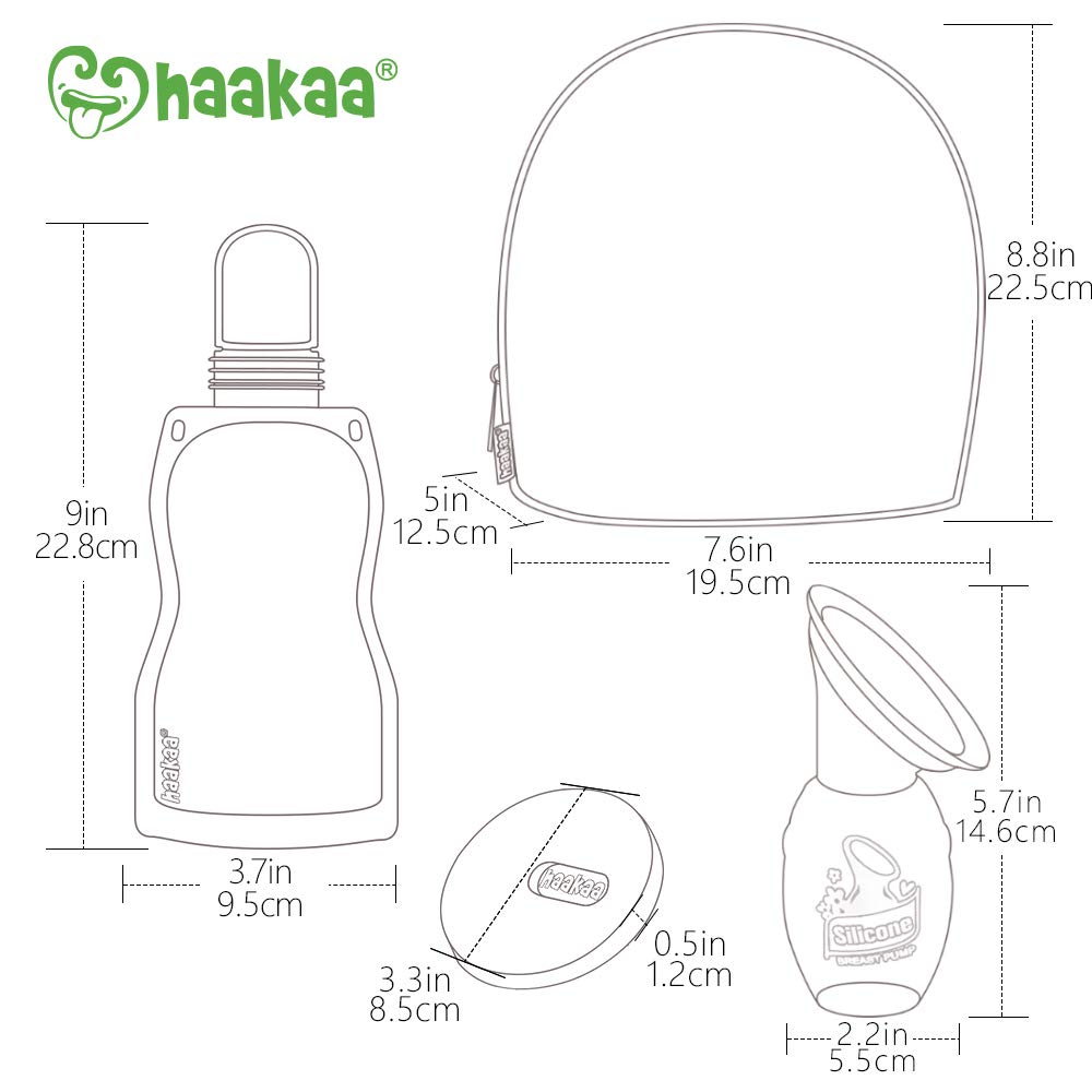 haakaa-manual-breast-pump-4oz-100ml-with-leakproof-lid-breastmilk-storage-bag-an image 7
