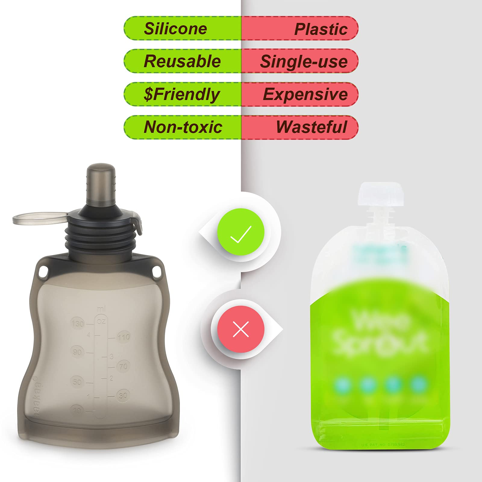 haakaa-silicone-breastmilk-storage-bag-reusable-baby-food-yummy-pouch-feed-stash image 6