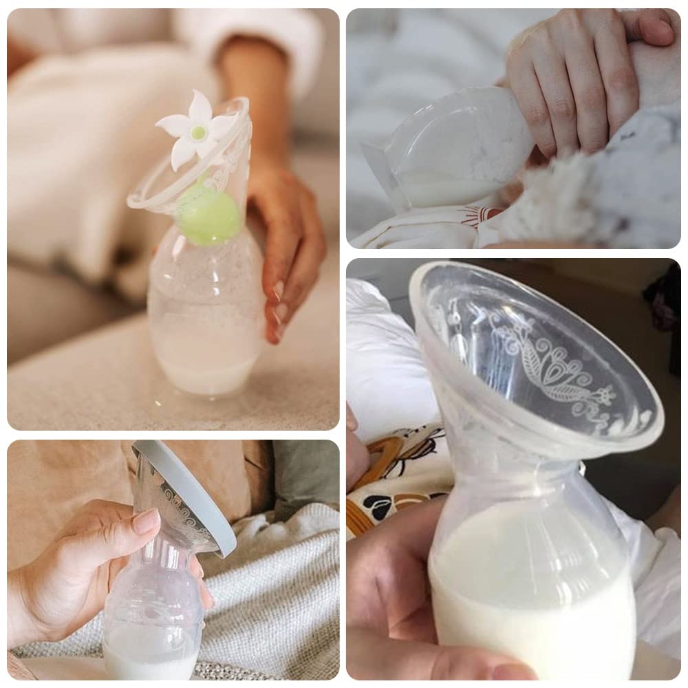 haakaa-manual-breast-pump-150ml-with-flower-stopper-silicone-lid-silicone-strap- image 3