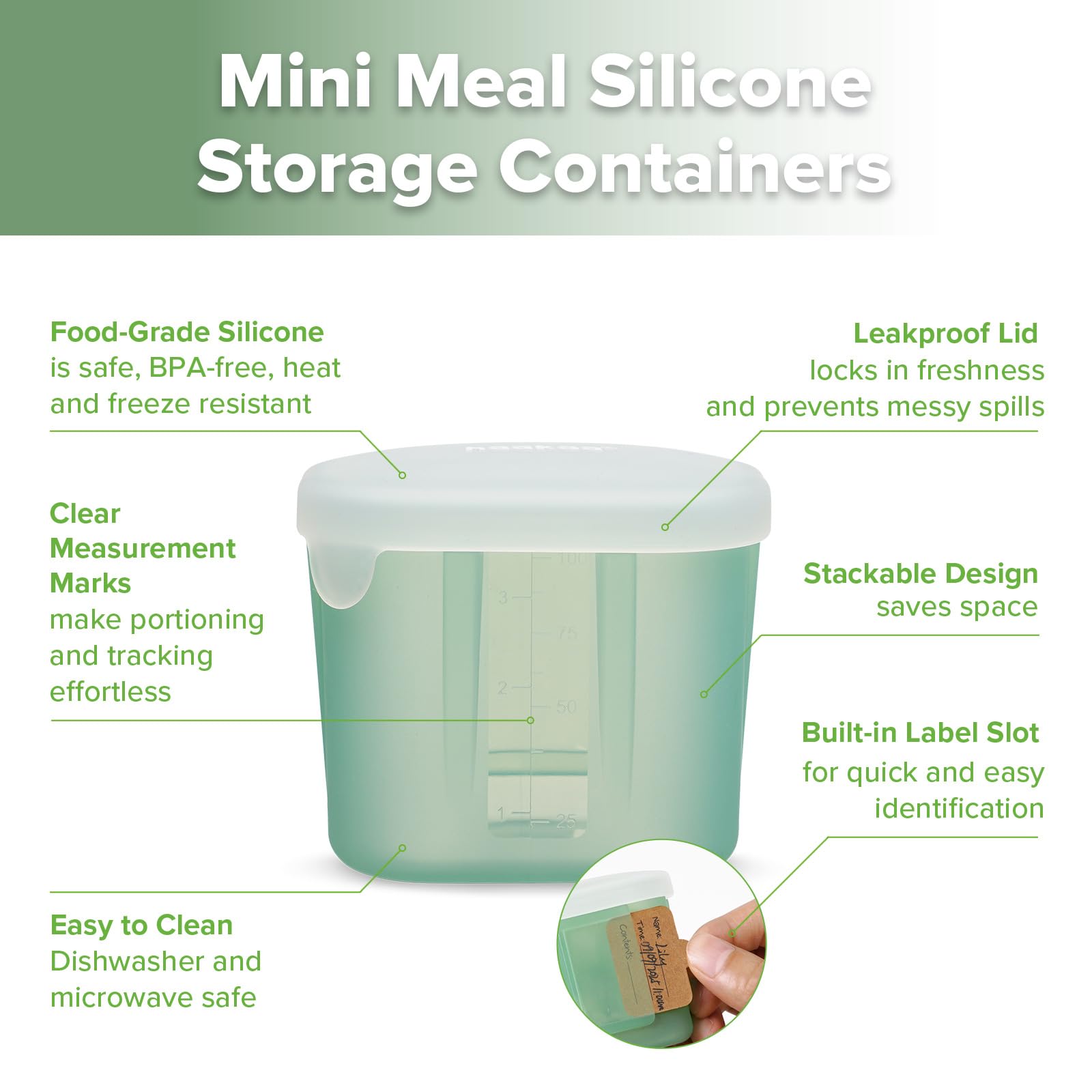 haakaa-mini-meal-silicone-baby-food-containers-3-oz-6-pack-with-airtight-lids image 5