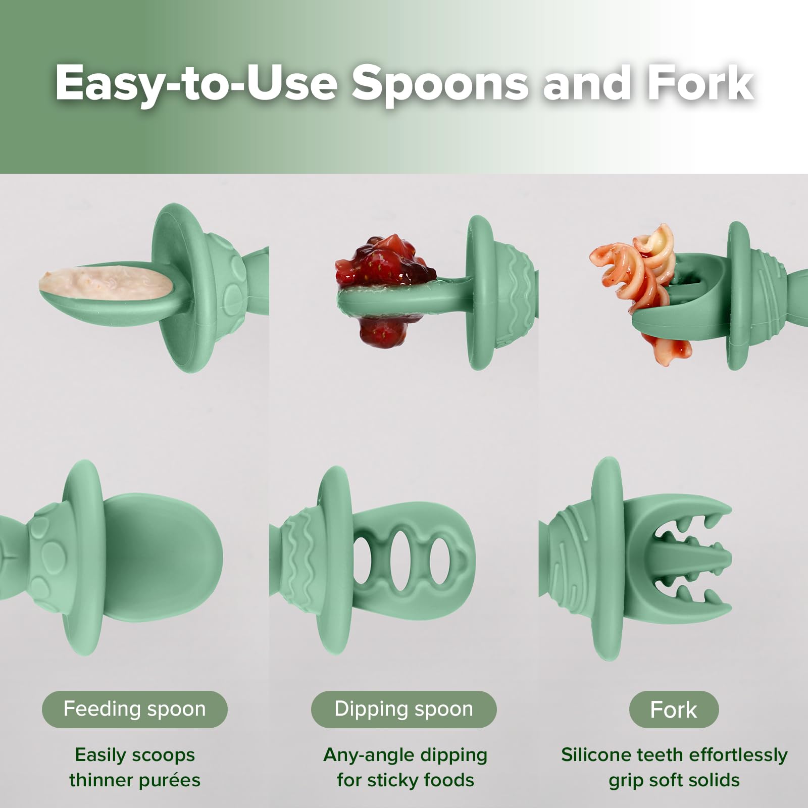 haakaa-baby-spoons-for-self-feeding-6-months-silicone-training-spoon-set-with-fo image 3