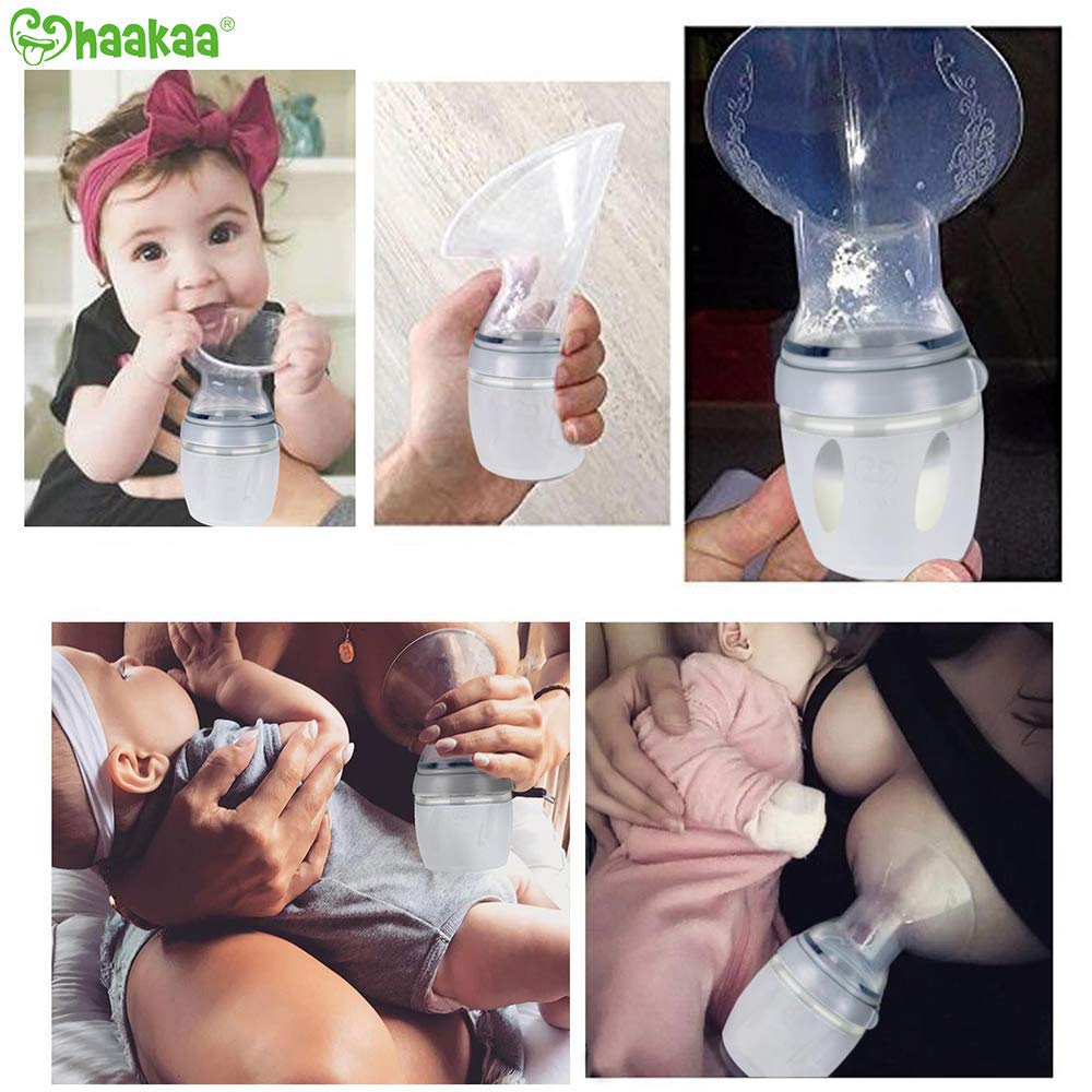 haakaa-gen-3-silicone-manual-breast-pump-kit-5-4oz-160ml-with-teat-and-feeding-s image 8