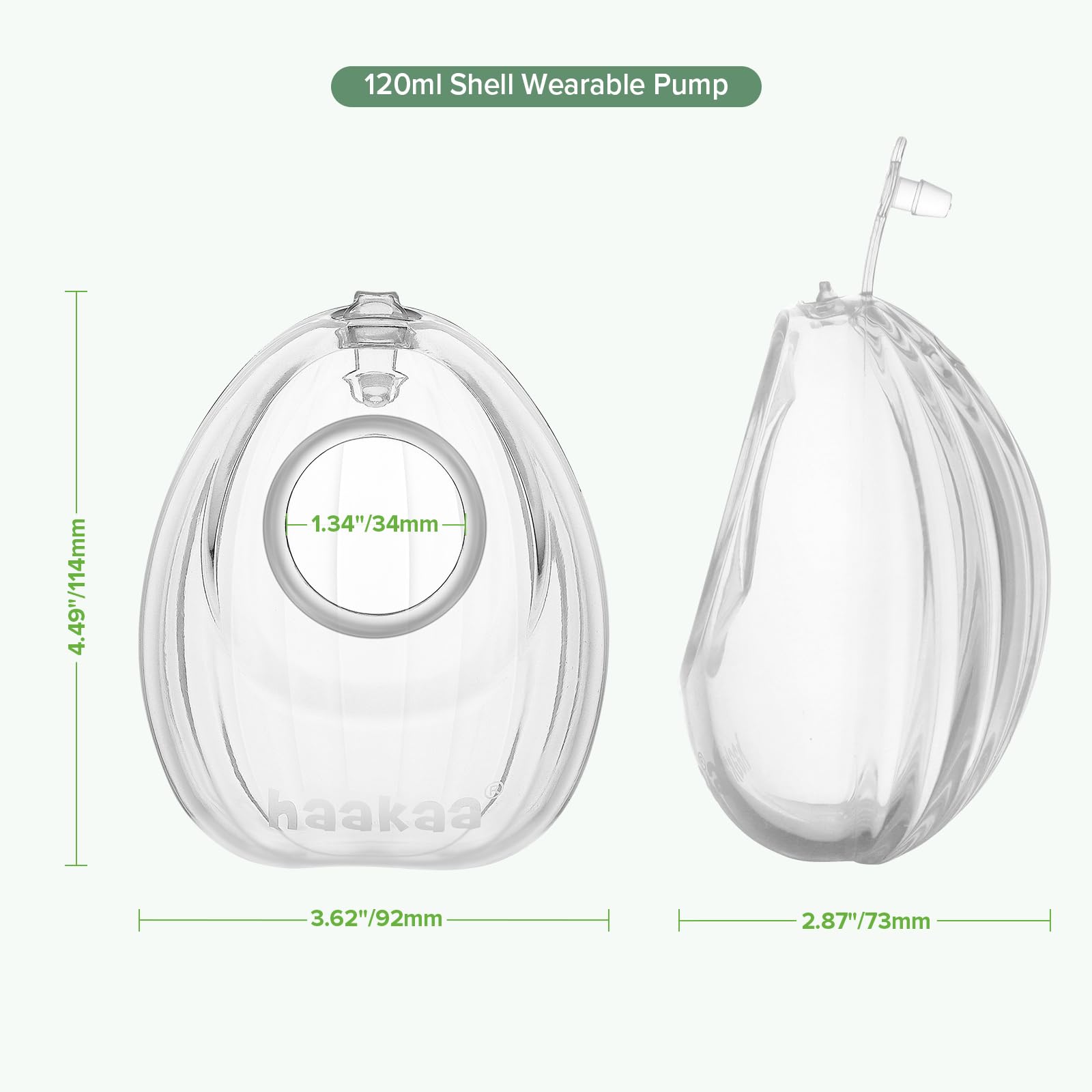 haakaa-shell-wearable-breast-pump-2-pack-120ml-each-hands-free-silicone-milk-col image 7