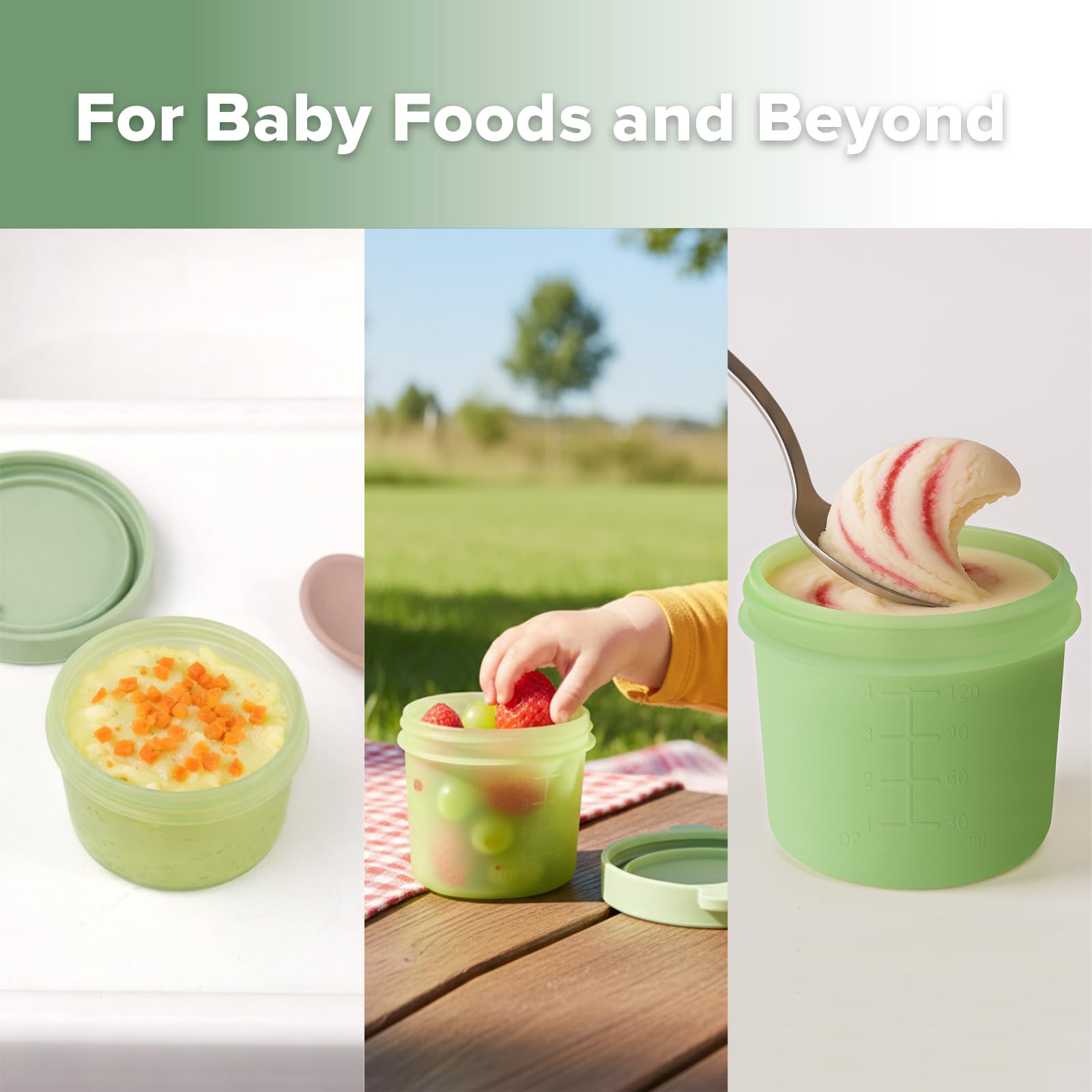 haakaa-silicone-baby-food-containers-with-animal-lids-and-tray-4-oz-120-ml-4-pac image 6