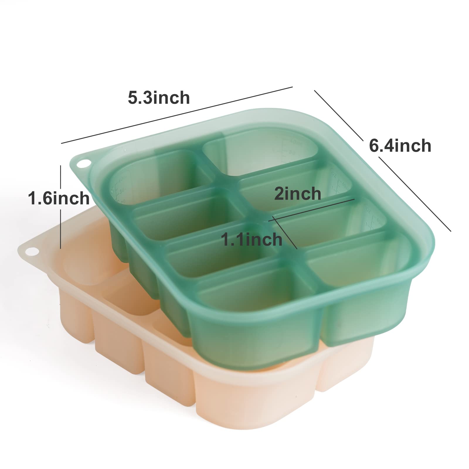 haakaa-silicone-baby-food-freezer-tray-with-lid-8-compartments-1-5-oz-each-pea-g image 5