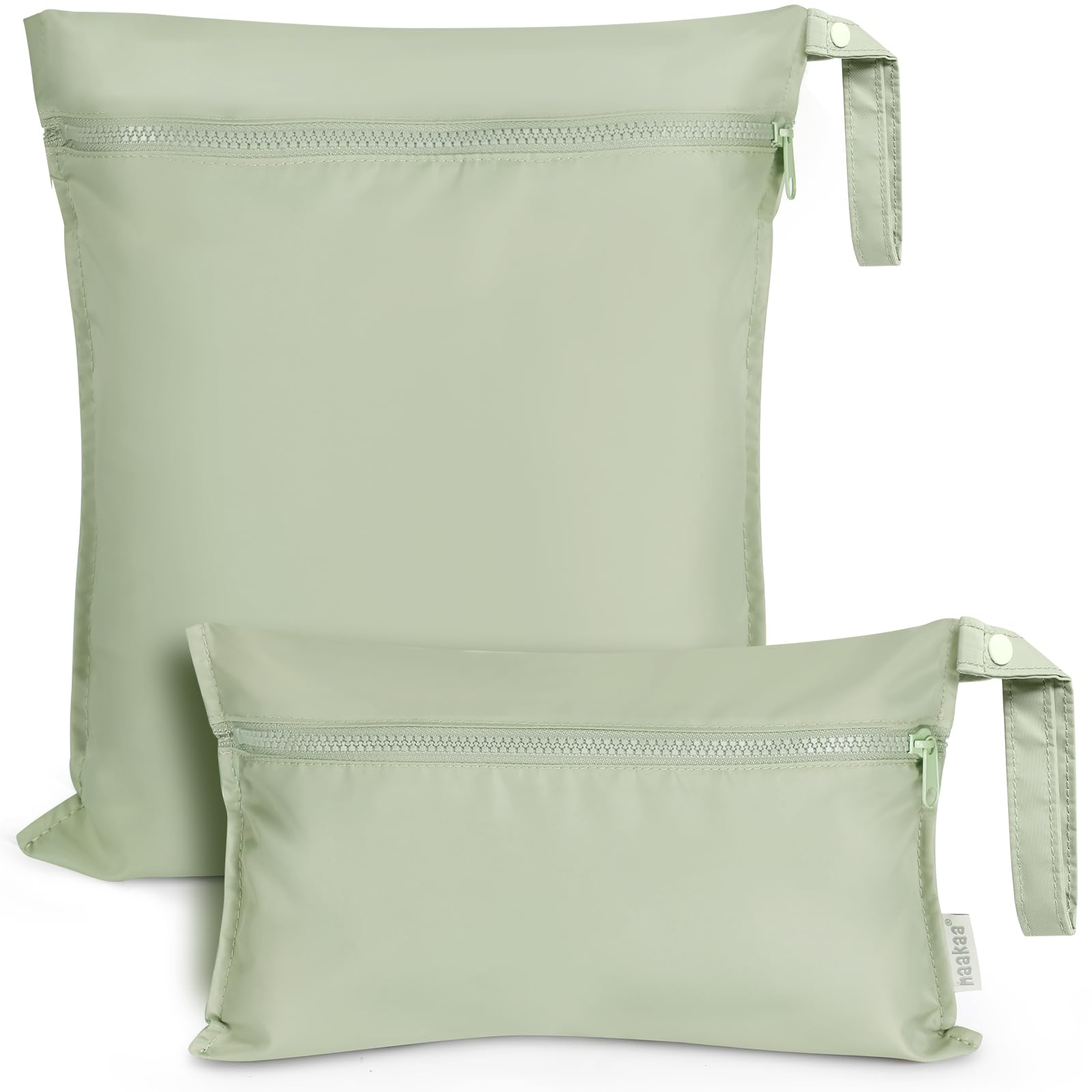 haakaa-waterproof-wet-bags-for-baby-set-of-2-large-small-grass image 1