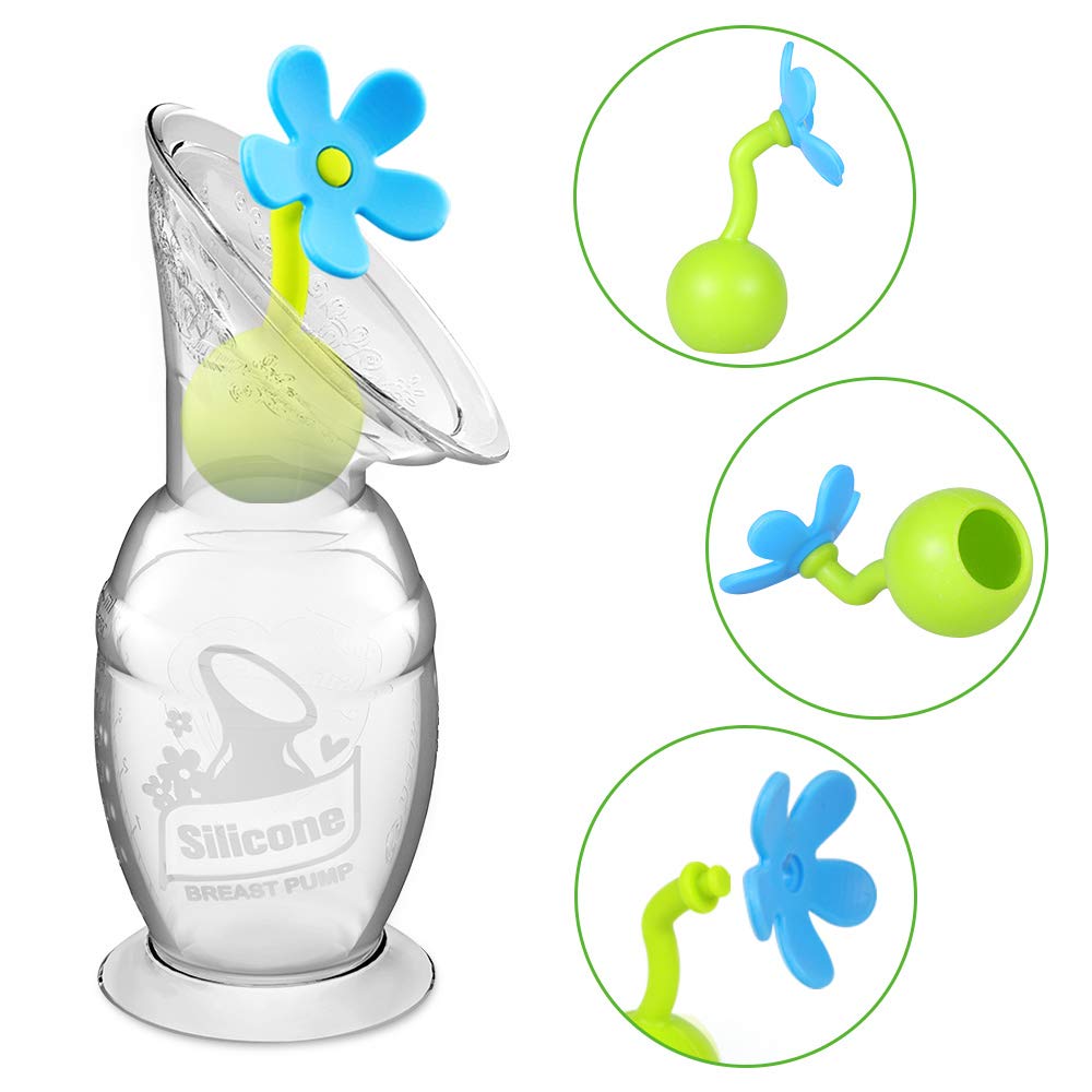 haakaa-manual-breast-pump-4oz-100ml-with-suction-base-flower-stopper-100-food-gr image 7