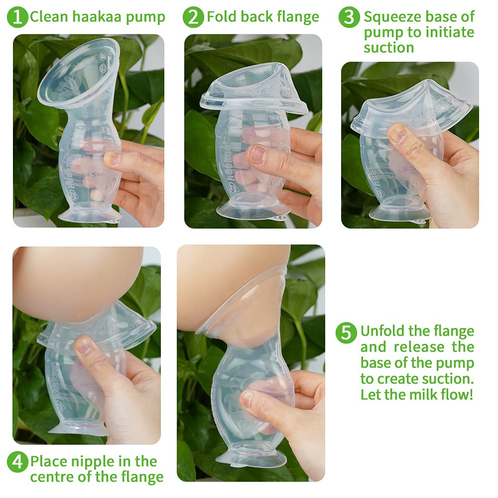 haakaa-100ml-manual-breast-pump-with-white-stopper-and-75ml-ladybug-collector-co image 4