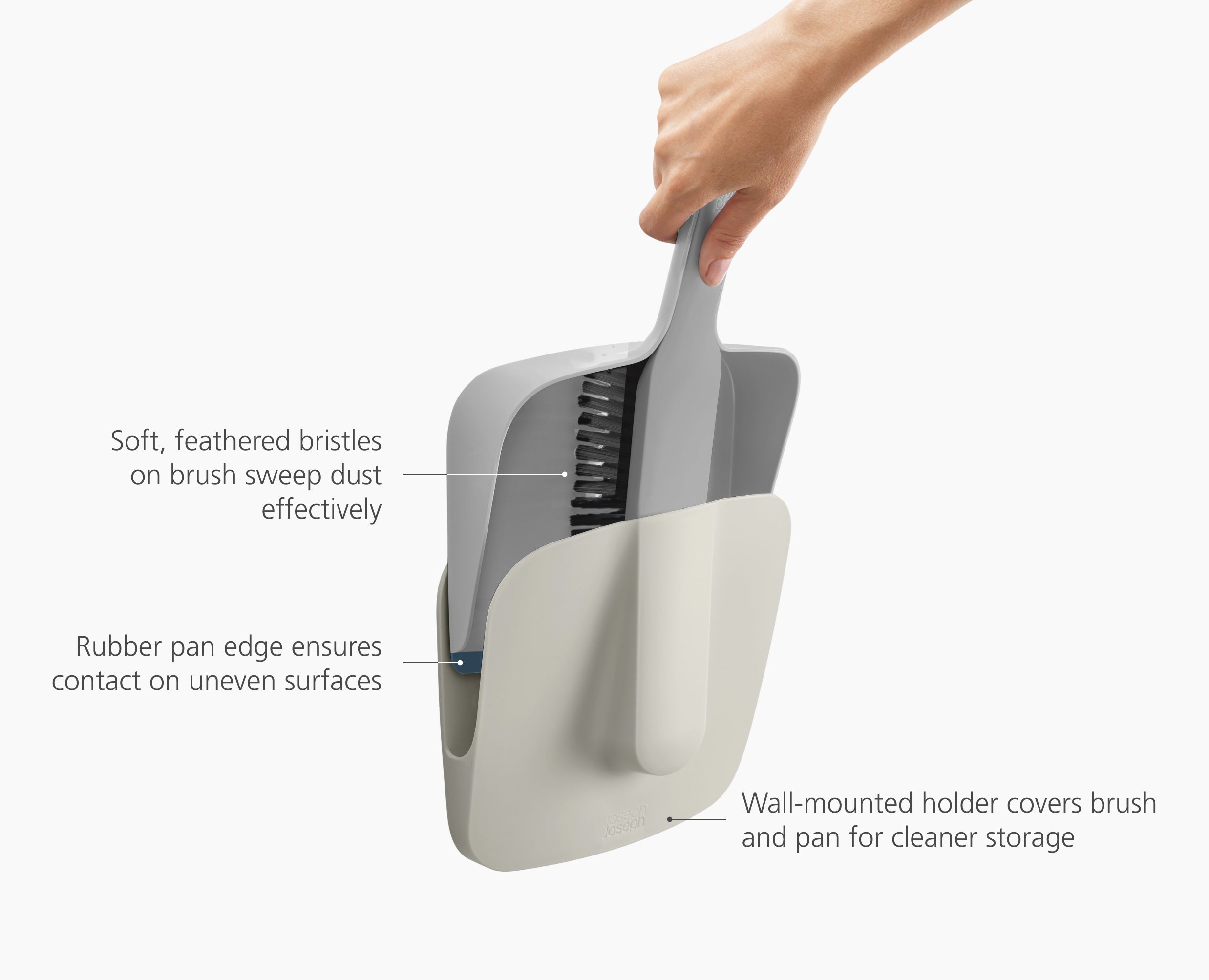 joseph-joseph-cleantech-wall-mounted-dustpan-brush-set image 6