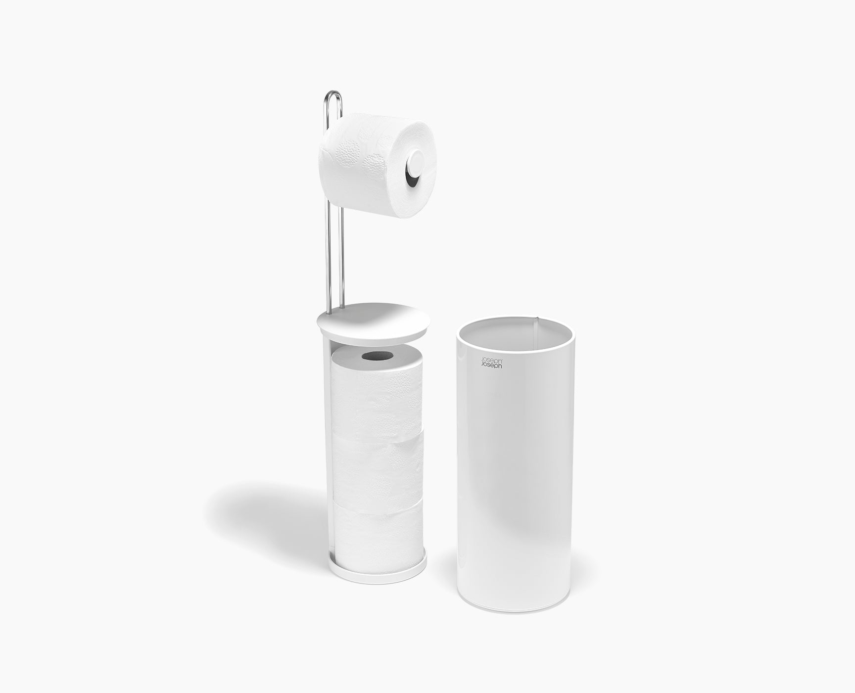 joseph-joseph-easystore-gloss-white-concealed-toilet-roll-holder image 1