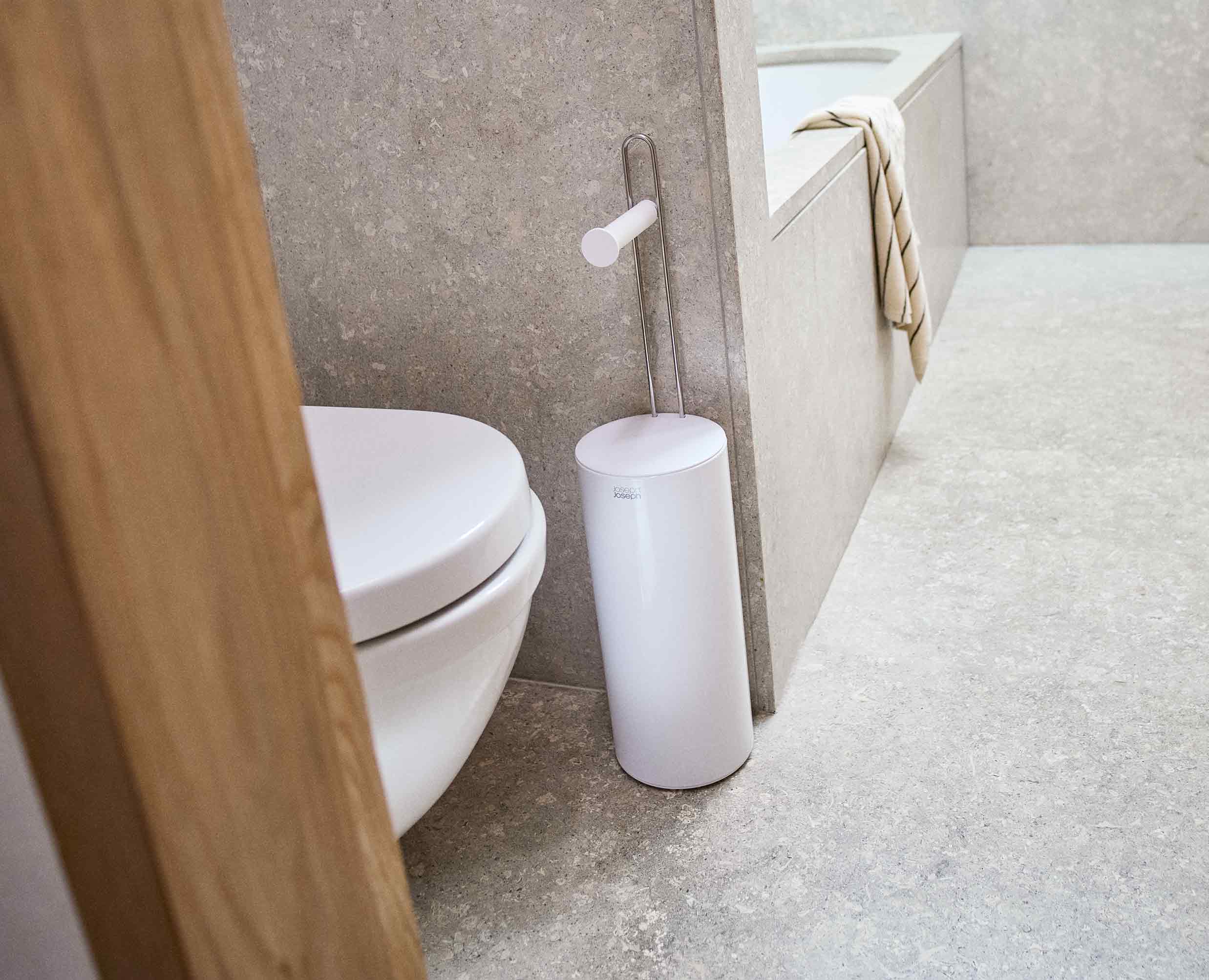 joseph-joseph-easystore-gloss-white-concealed-toilet-roll-holder image 2