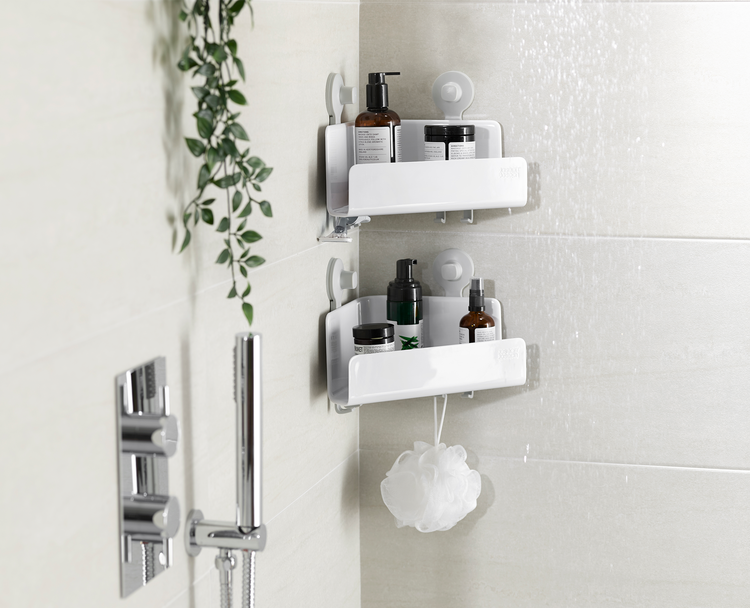 joseph-joseph-easystore-2-piece-corner-shower-shelf-set-white image 3